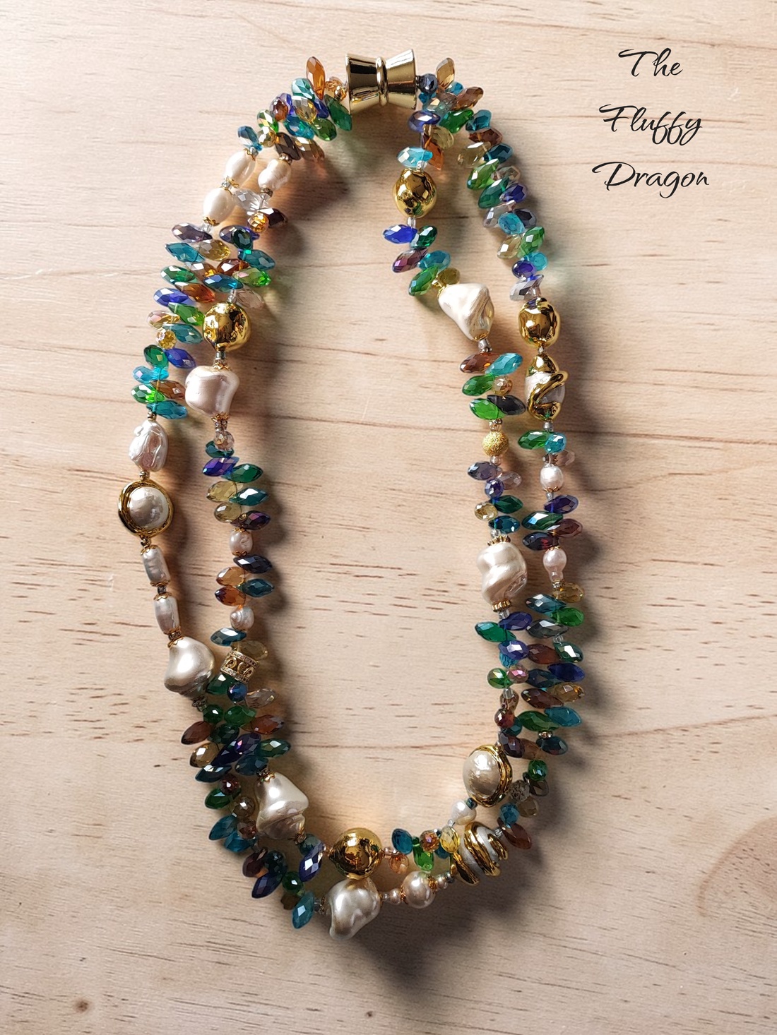 Colier multicolor cu perle keshi, sidef si perle de cultura - bijuterii - coliere - coliere din perle - Artynos.ro