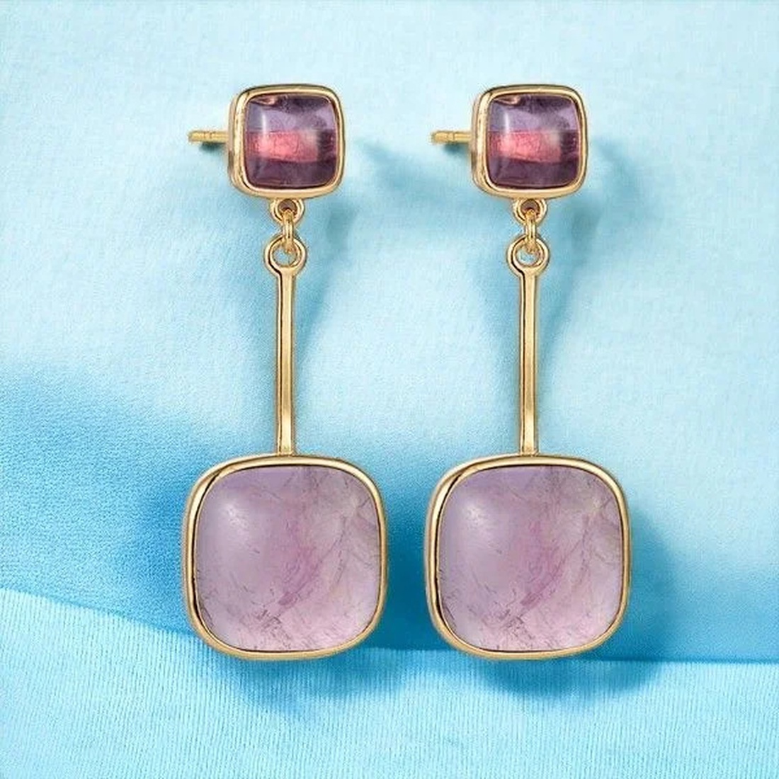 Cercei lungi cu ametiste - bijuterii - cercei - cercei din pietre semiprețioase - Artynos.ro