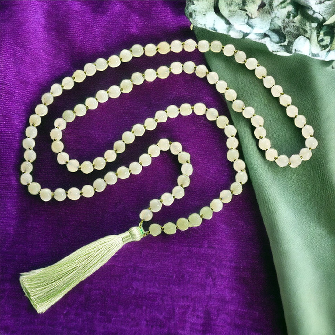 Colier Mala cu noduri, din pietre semipretioase - bijuterii - coliere - coliere din pietre semiprețioase - Artynos.ro