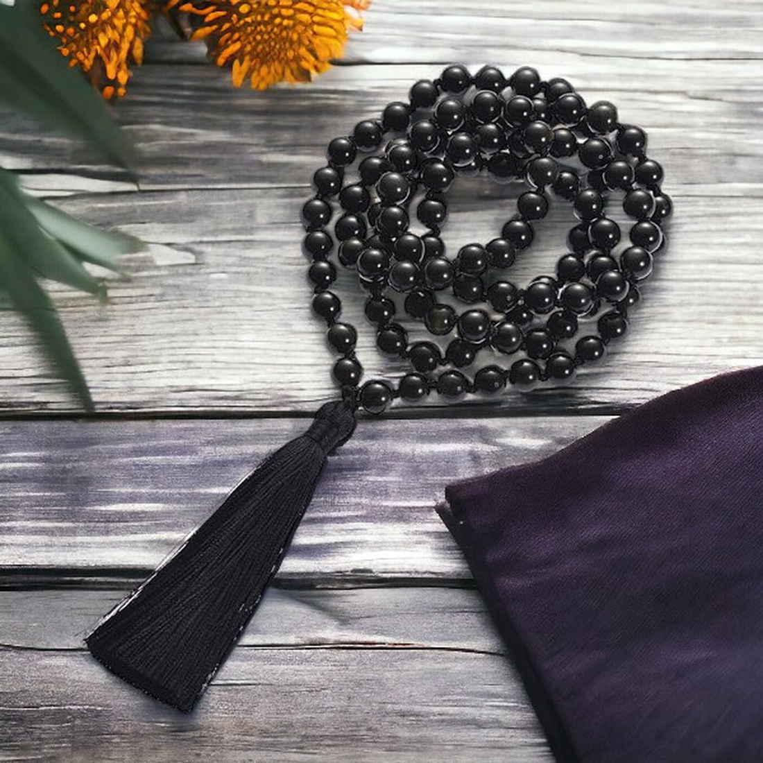 Colier Mala cu noduri, din pietre semipretioase - bijuterii - coliere - coliere din pietre semiprețioase - Artynos.ro