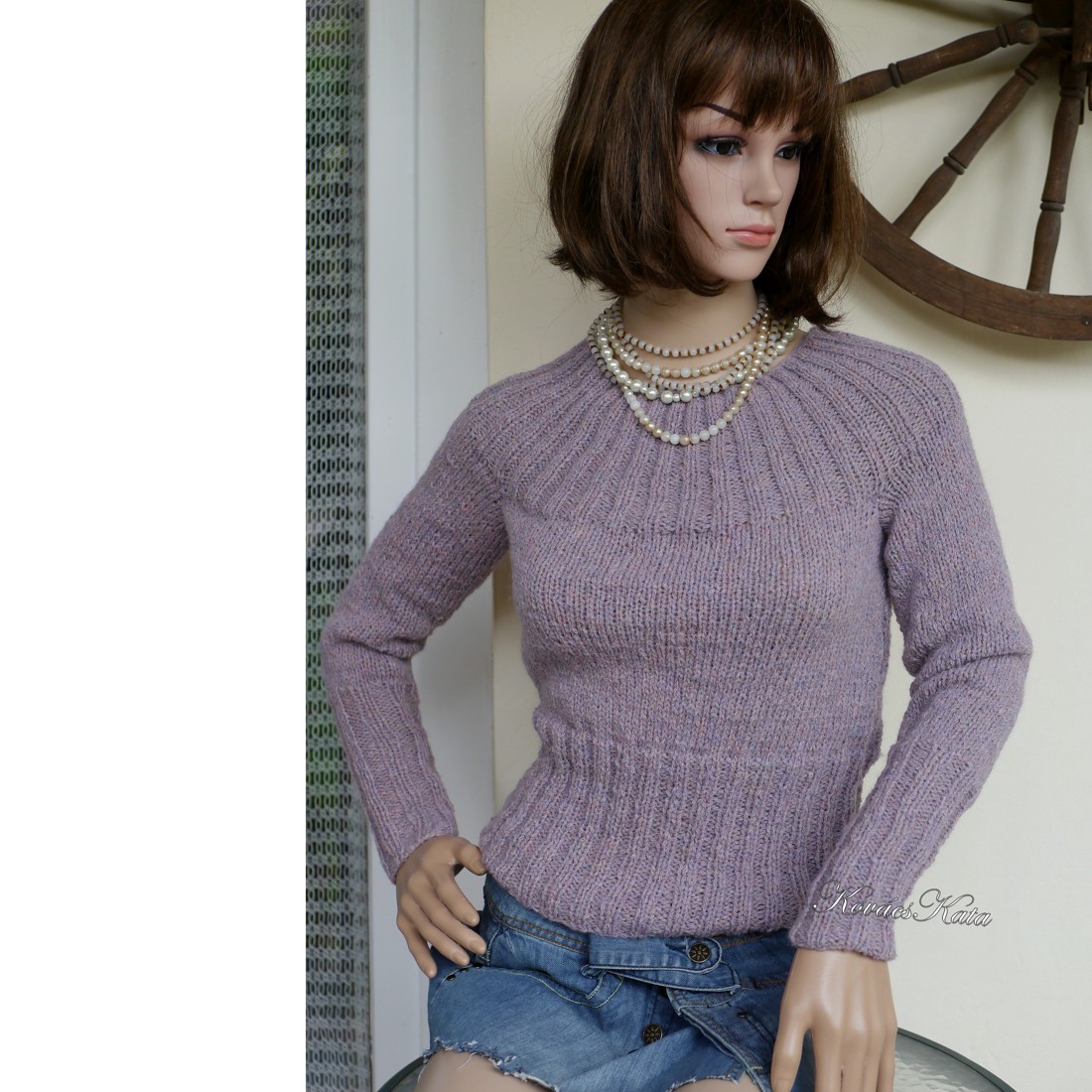 MADONNAALPAKA - pulover exclusiv tricotat manual / albastru SKY - îmbrăcăminte și modă - haine damă - hanorace, cardigane - Artynos.ro