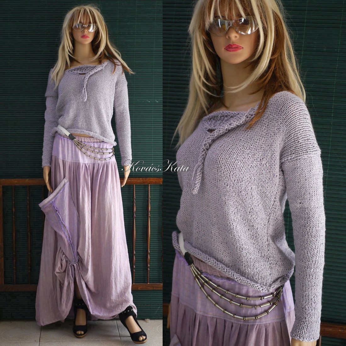 ALBA BabyAlpaca Silk - pulover exclusiv artsy-design tricotat manual / argintiu - îmbrăcăminte și modă - haine damă - hanorace, cardigane - Artynos.ro