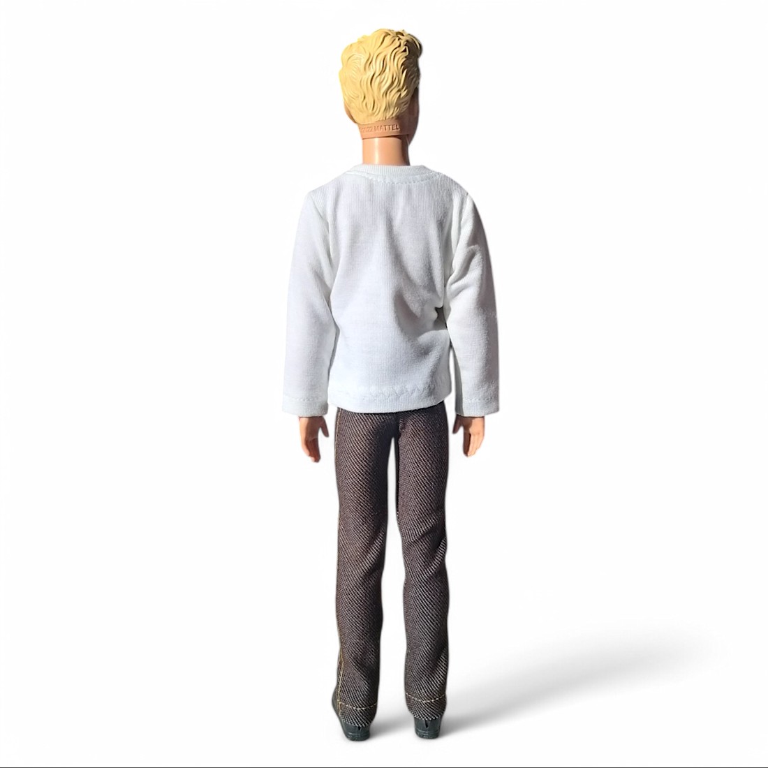 Tricou pentru băieți, cu mâneci lungi, model Ken, alb simplu � îmbrăcăminte pentru păpuși de tip Barbie (f006fh) -  - Artynos.ro