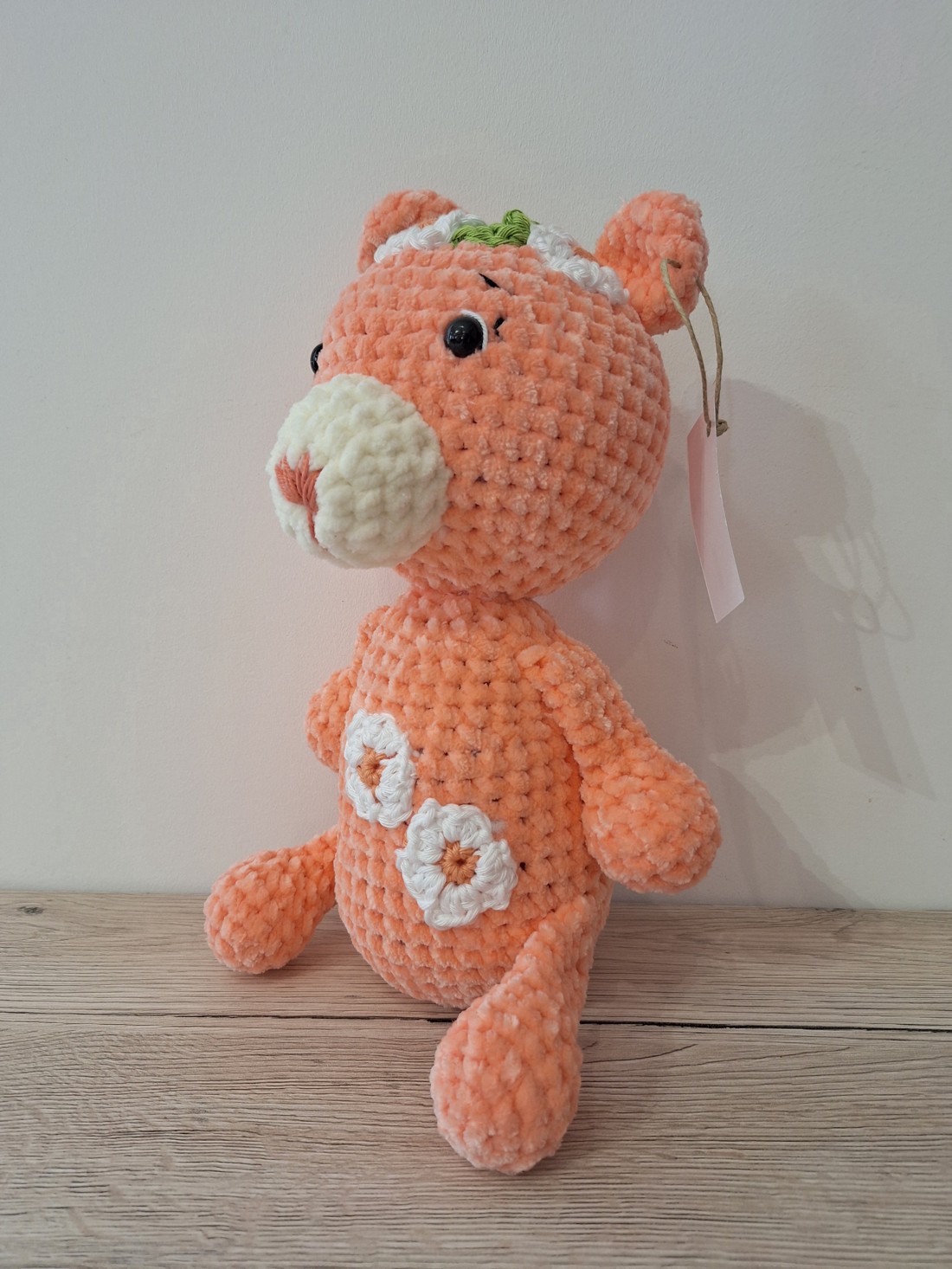 Peach Flower, urs amigurumi -  - Artynos.ro