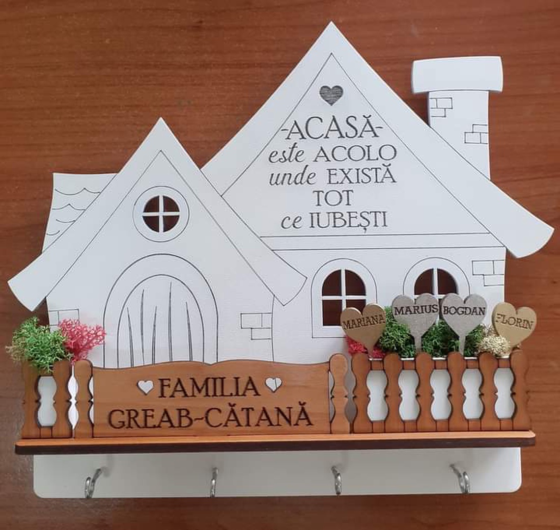 Suport pentru chei personalizat, cu licheni  - casă & stil de viață - decorațiuni de casă - decorațiuni de pereți - suport pentru chei - Artynos.ro