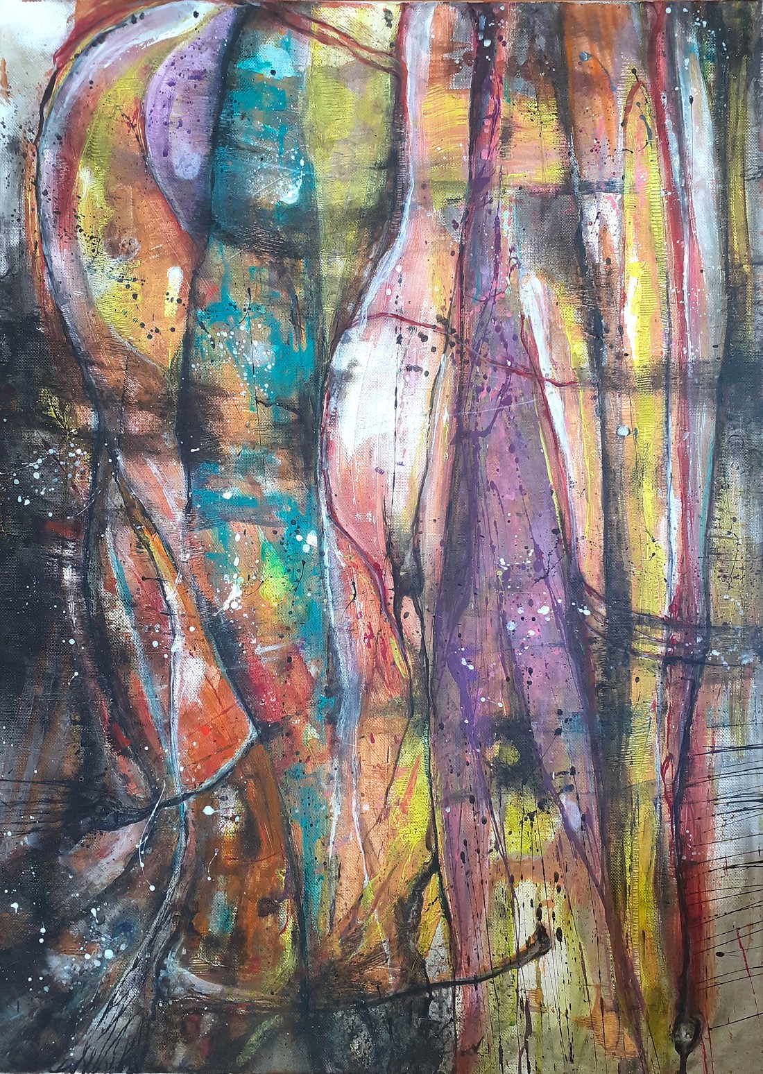 Pădurea din visul meu - pictură abstractă pe pânză, de Zsolt Böszörményi Kovács -  - Artynos.ro