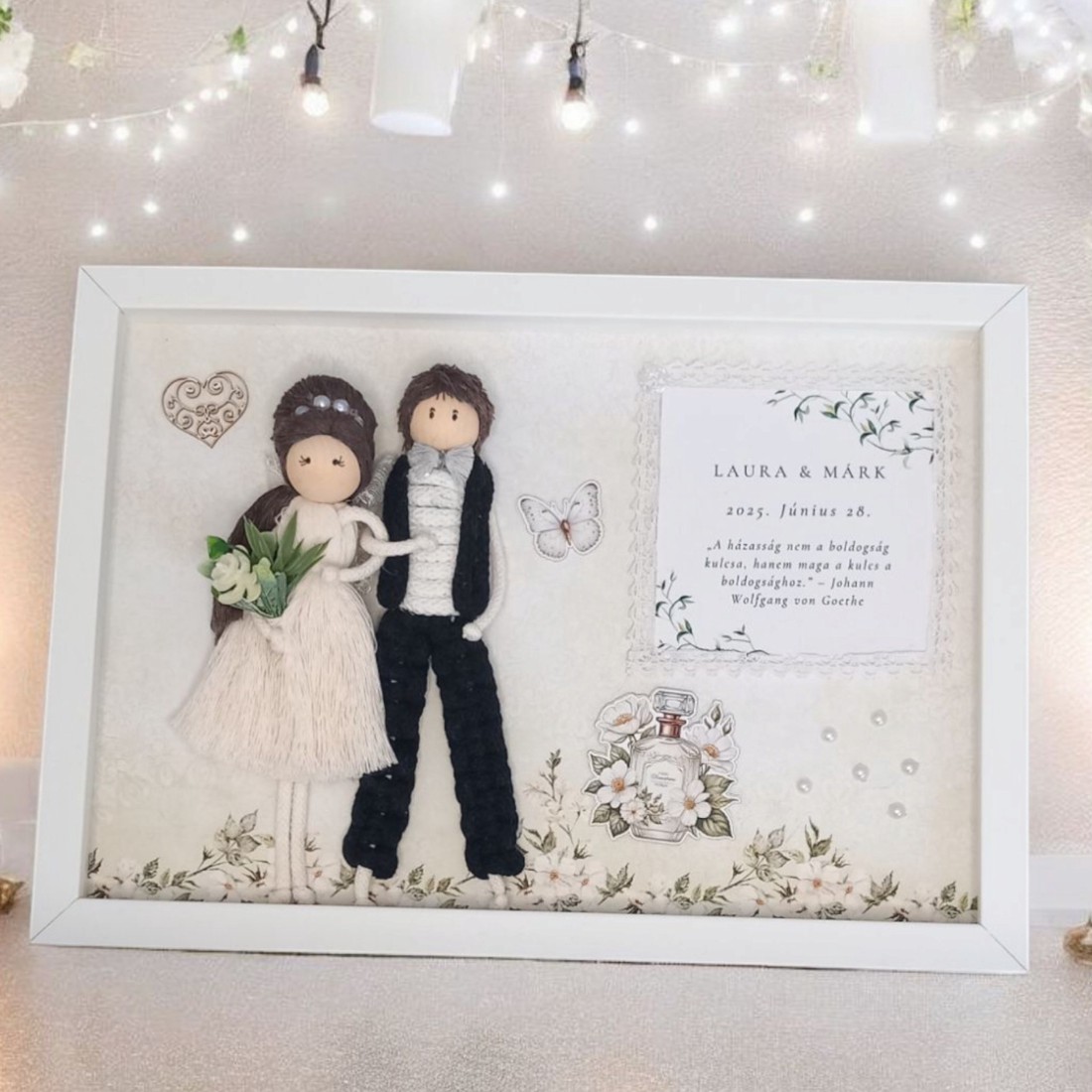Personalizabile macramé angajament cuplu keepsake în cadru 3D - - Artynos.ro Personalizabile macramé angajament cuplu keepsake în cadru 3D - - Artynos.ro