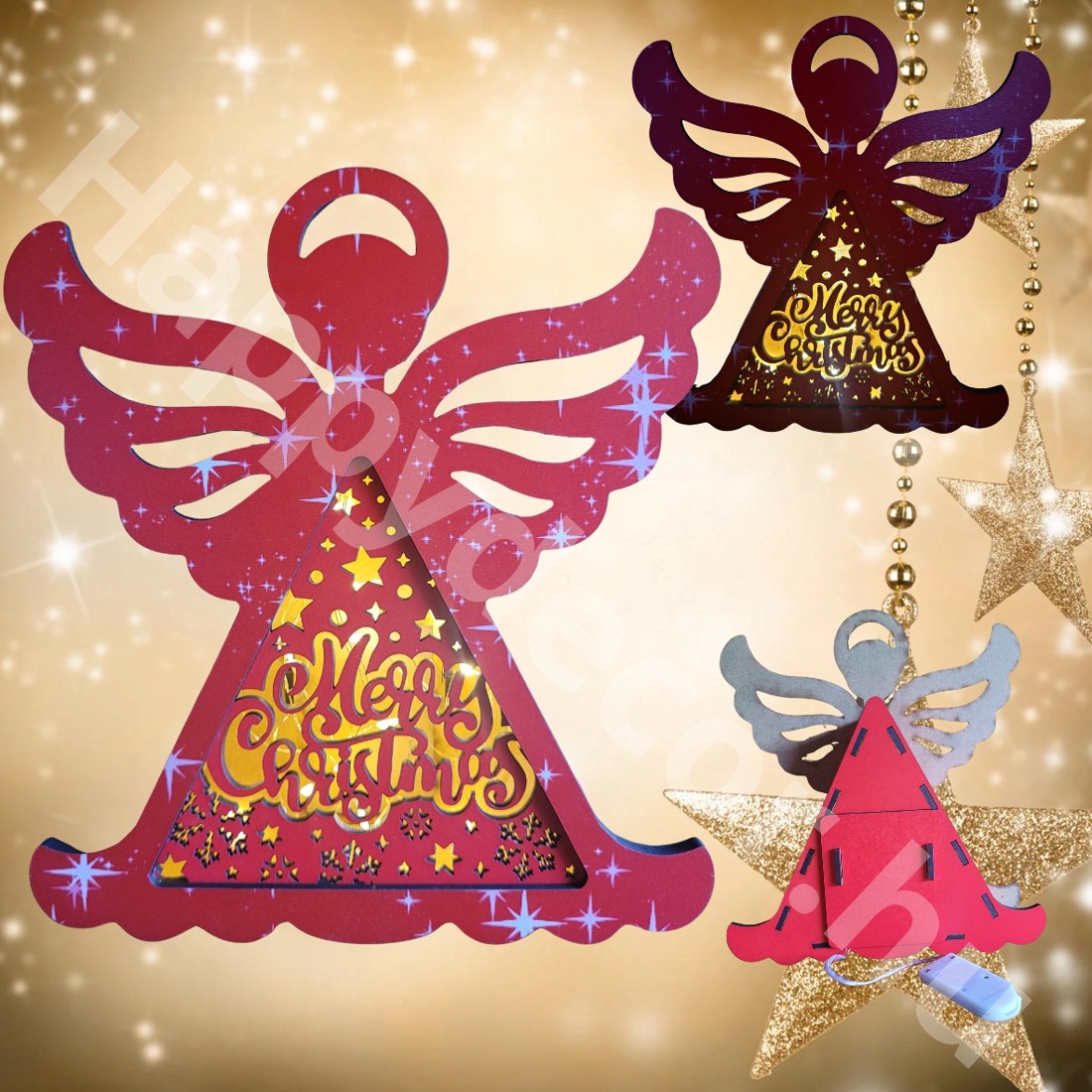 Angel a condus lampă decorativă - crăciun - decorațiuni de crăciun de casă - luminițe de crăciun - Artynos.ro