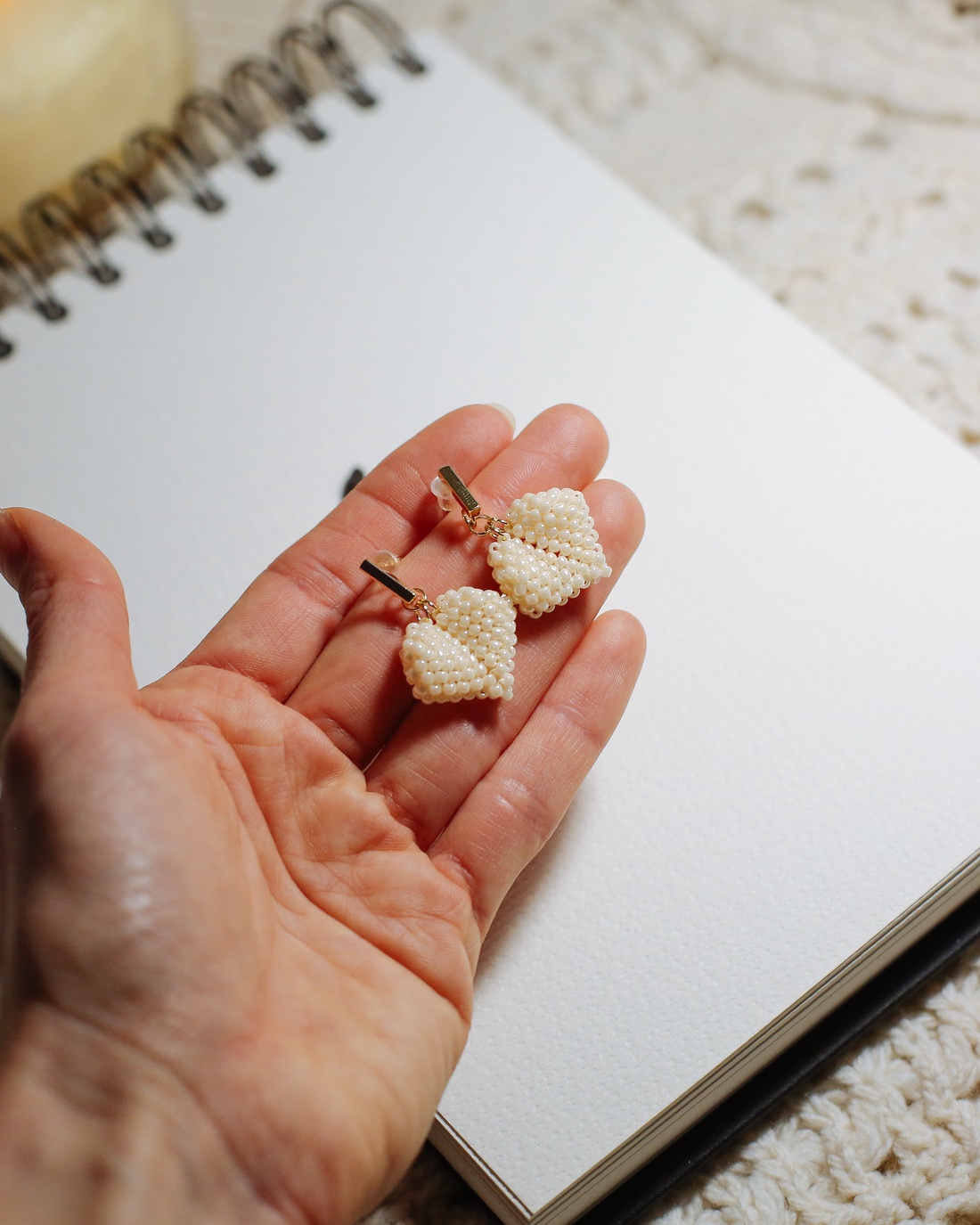 Cercei inimioara 3D - bijuterii - cercei - cercei din mărgele - Artynos.ro