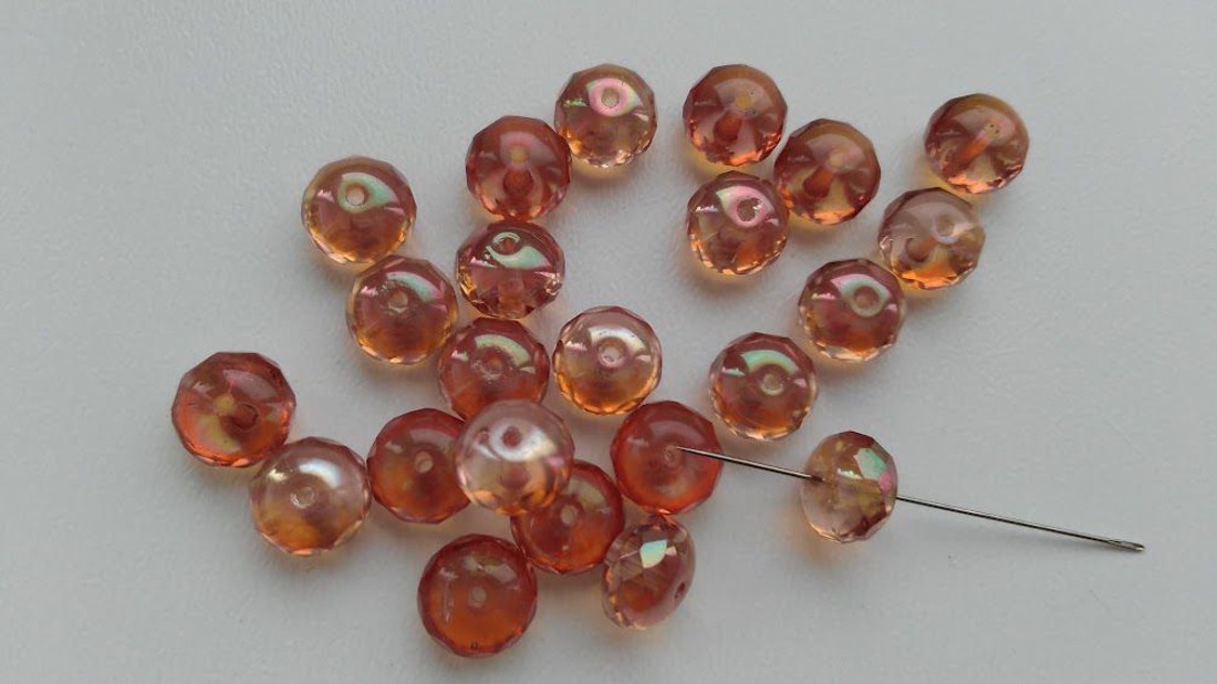 Mărgele din sticlă cehă - gogoașă - 8x5mm - 30 buc / pachet - portocaliu - - Artynos.ro Mărgele din sticlă cehă - gogoașă - 8x5mm - 30 buc / pachet - portocaliu - - Artynos.ro