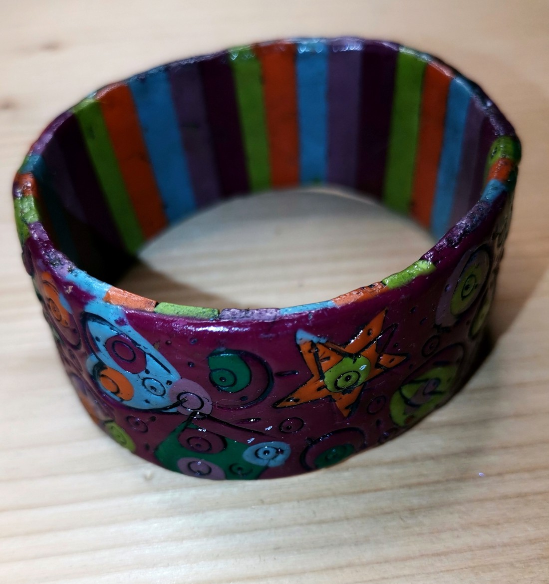 Brățară Bands Strips Polimer Clay Handmade Femei Bijuterii -  - Artynos.ro