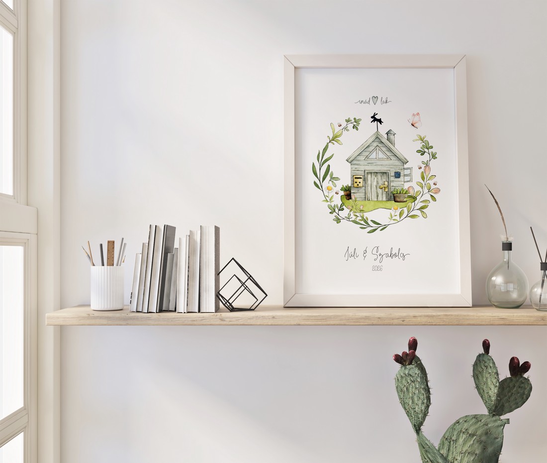 Casă de casă personalizată, imagine de casă de casă, cadou de nuntă, cuplu dedicat numelui, cadou aniversar -  - Artynos.ro