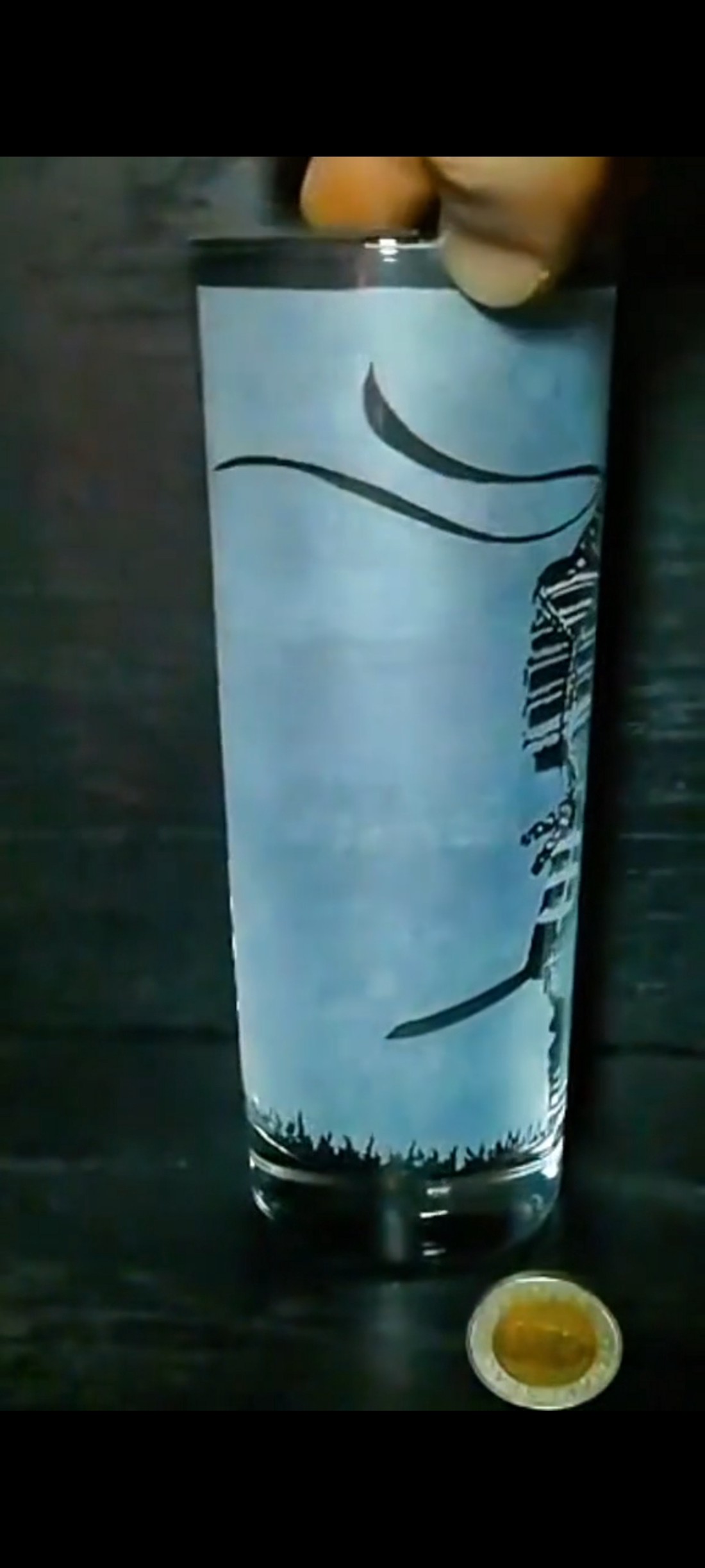 Pahar de sticlă gravat manual cu motiv samurai  -  - Artynos.ro