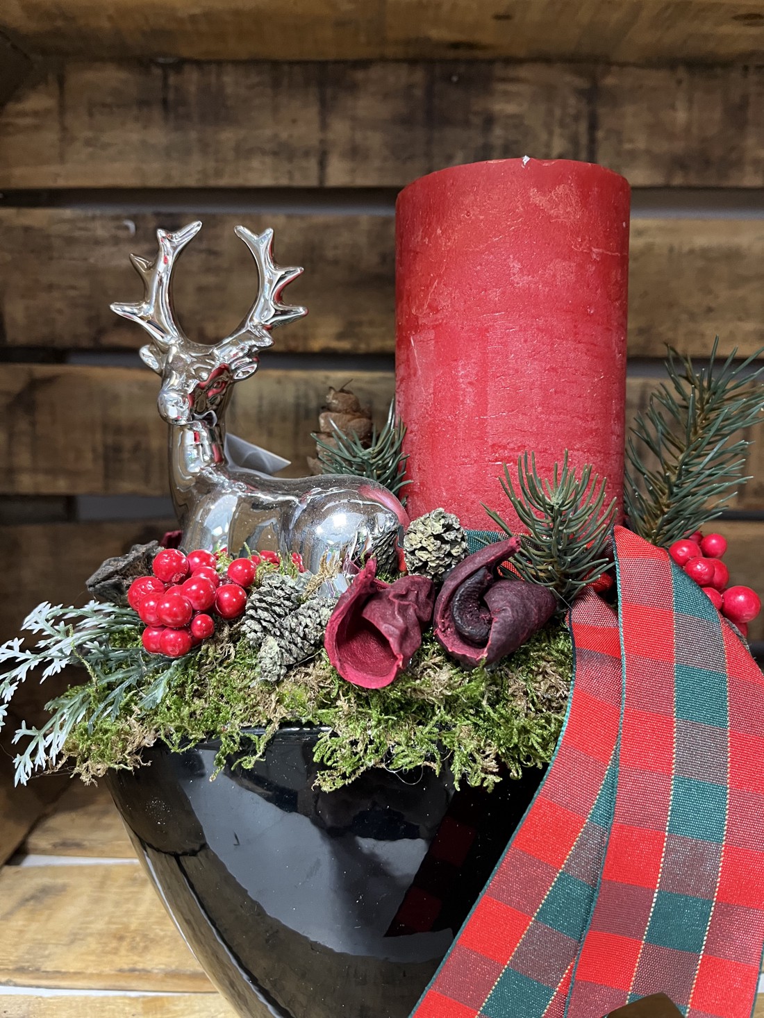 Ornament pentru masa de Advent Ren - crăciun - decorațiuni de crăciun de casă - decor pentru masă de crăciun - Artynos.ro