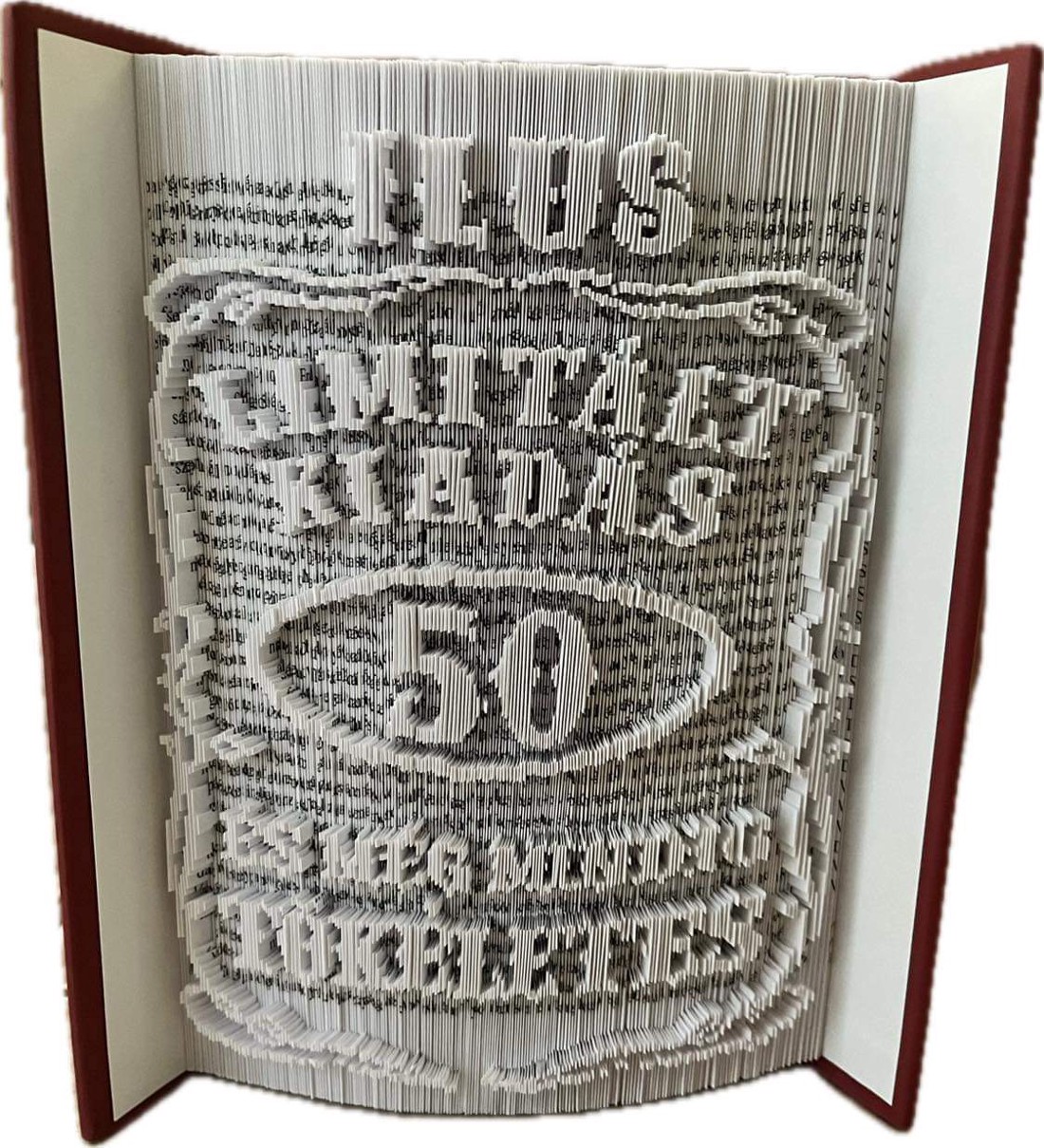 Sculptură carte aniversară - casă & stil de viață - accesorii pentru decorat casa - decorațiuni de masă și decorațiuni pentru rafturi  - sculptură de carte, carte pliată - Artynos.ro