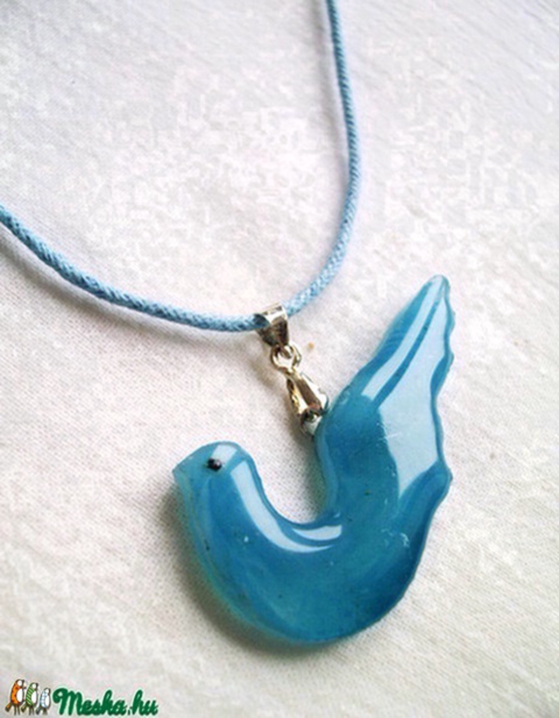 Pandantiv porumbel albastru sculptat din sticlă Tiffany -  - Artynos.ro