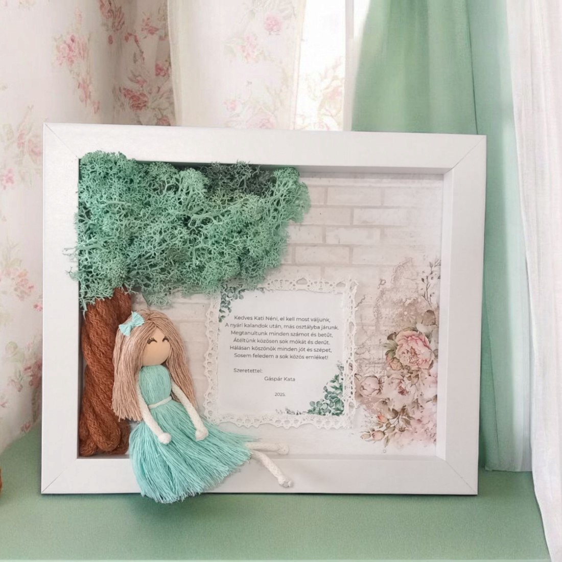 Cadou personalizat de mulțumire pentru profesor -3D macramé imagine cu citat -  - Artynos.ro