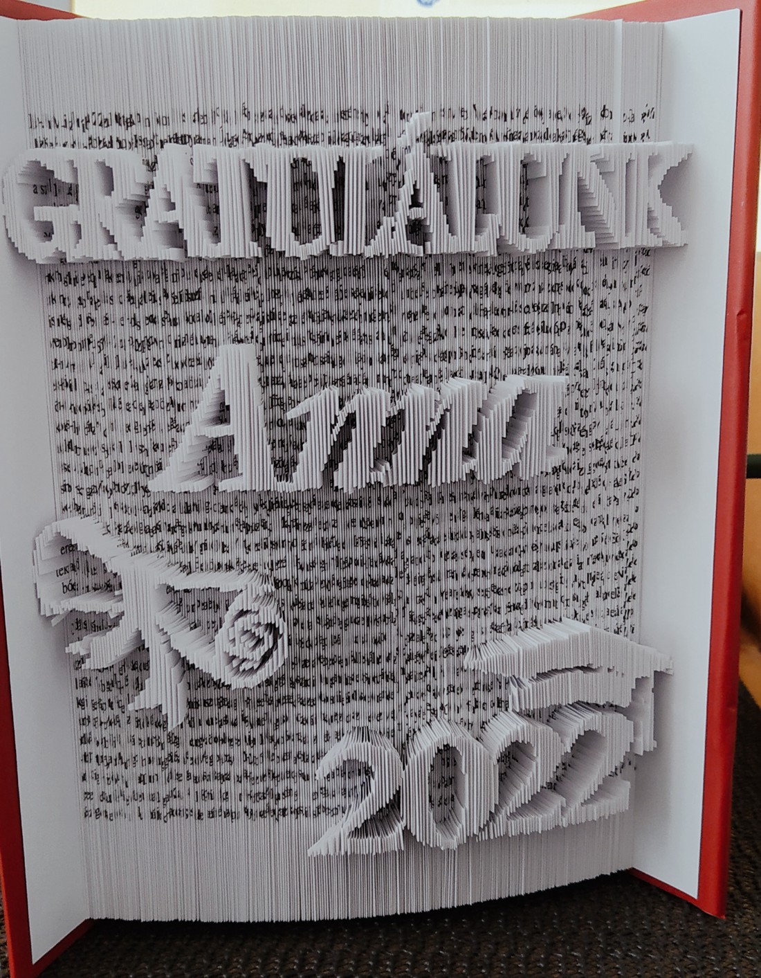 Sculptura cărții de absolvire - casă & stil de viață - accesorii pentru decorat casa - decorațiuni de masă și decorațiuni pentru rafturi  - sculptură de carte, carte pliată - Artynos.ro