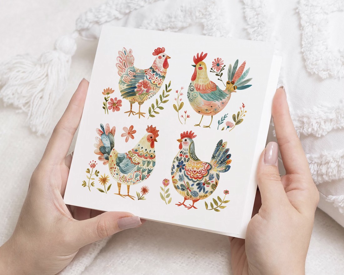 Carte poștală de Paște, carte de felicitare cocoș, carte cadou în stil popular - - Artynos.ro Carte poștală de Paște, carte de felicitare cocoș, carte cadou în stil popular - - Artynos.ro