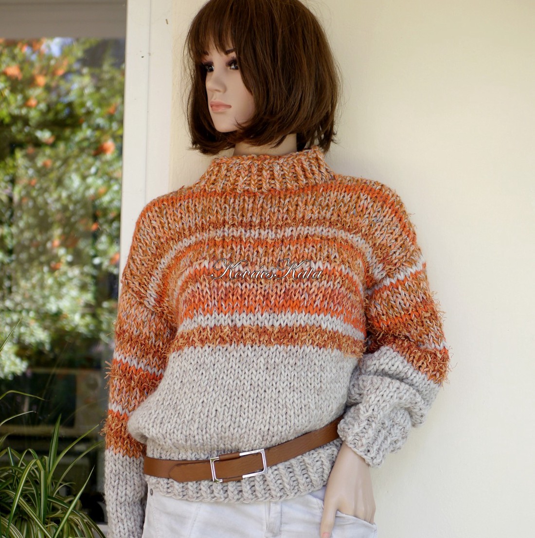 HILDA ALPAKA - pulover foarte gros tricotat manual la modă - îmbrăcăminte și modă - haine damă - hanorace, cardigane - Artynos.ro