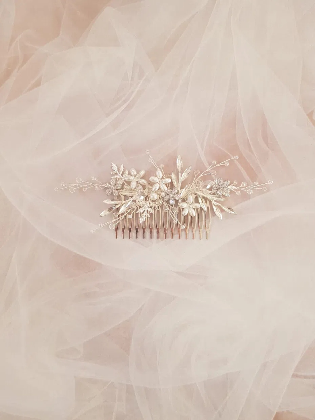 JULIA - pieptan mireasa - accesorii nuntă - ornamente de păr de nuntă - accesorii păr nuntă - Artynos.ro