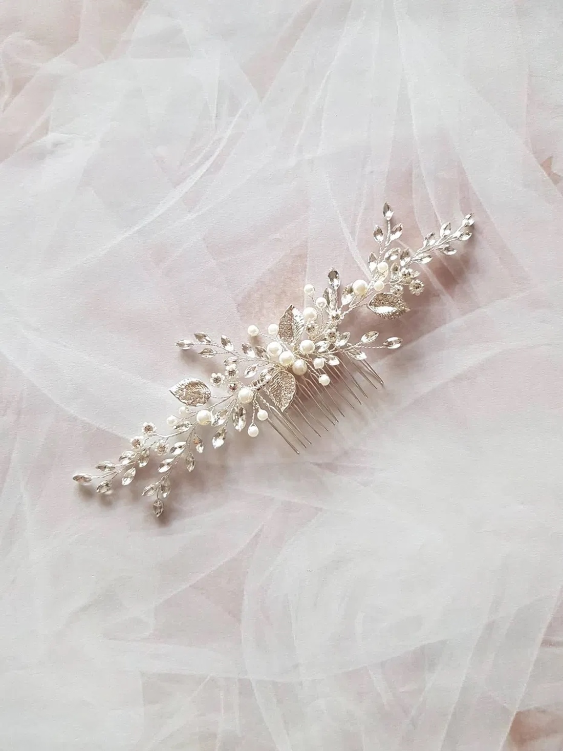Pieptan mireasa Georgiana - accesorii nuntă - ornamente de păr de nuntă - accesorii păr nuntă - Artynos.ro