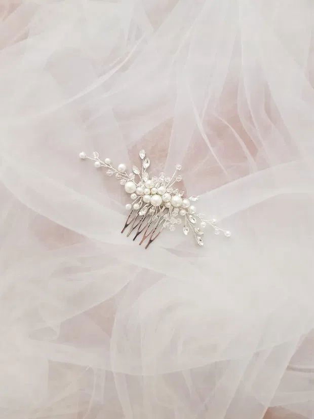 Pieptan mireasa - accesorii nuntă - ornamente de păr de nuntă - accesorii păr nuntă - Artynos.ro