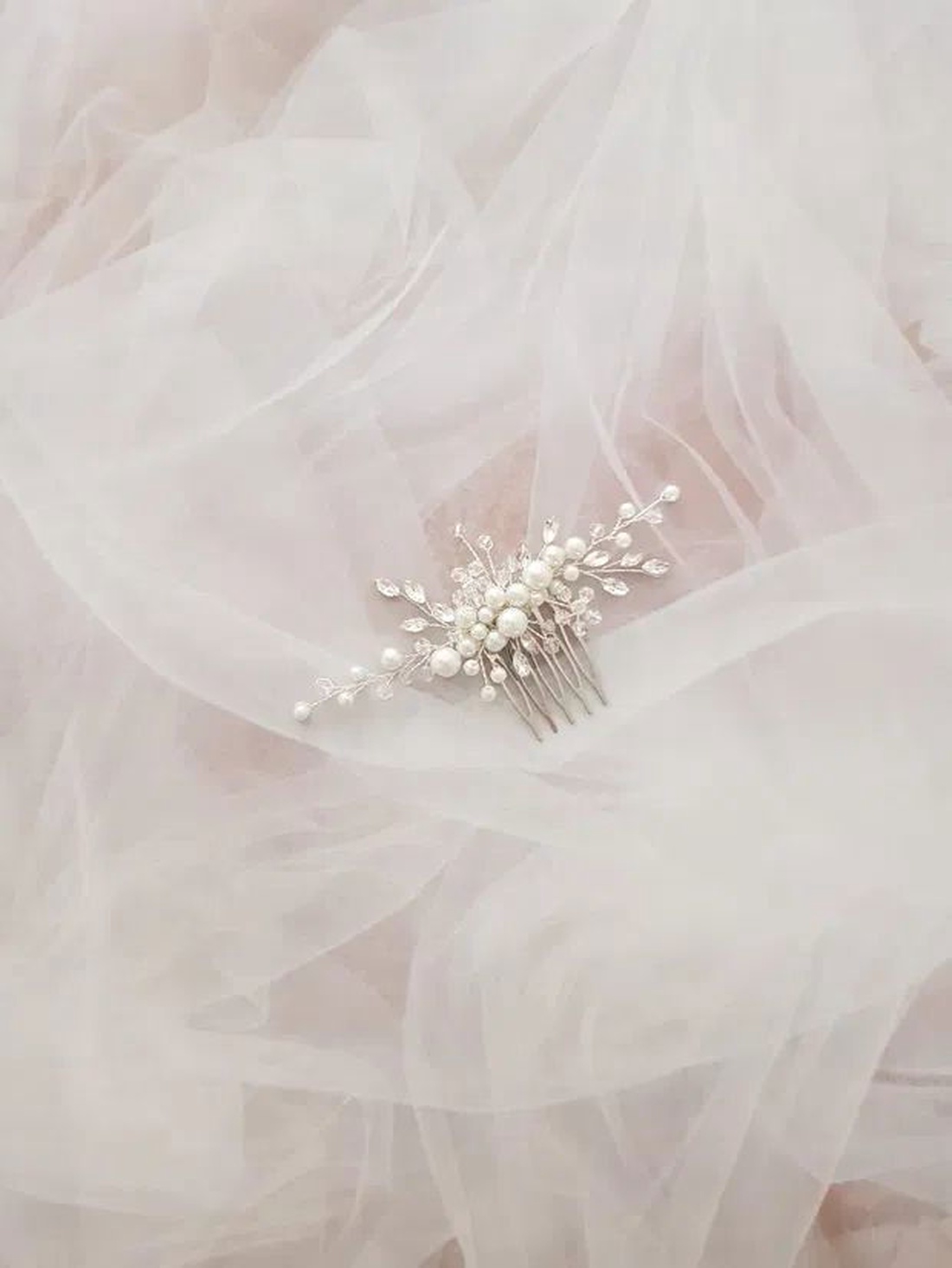 Pieptan mireasa - accesorii nuntă - ornamente de păr de nuntă - accesorii păr nuntă - Artynos.ro