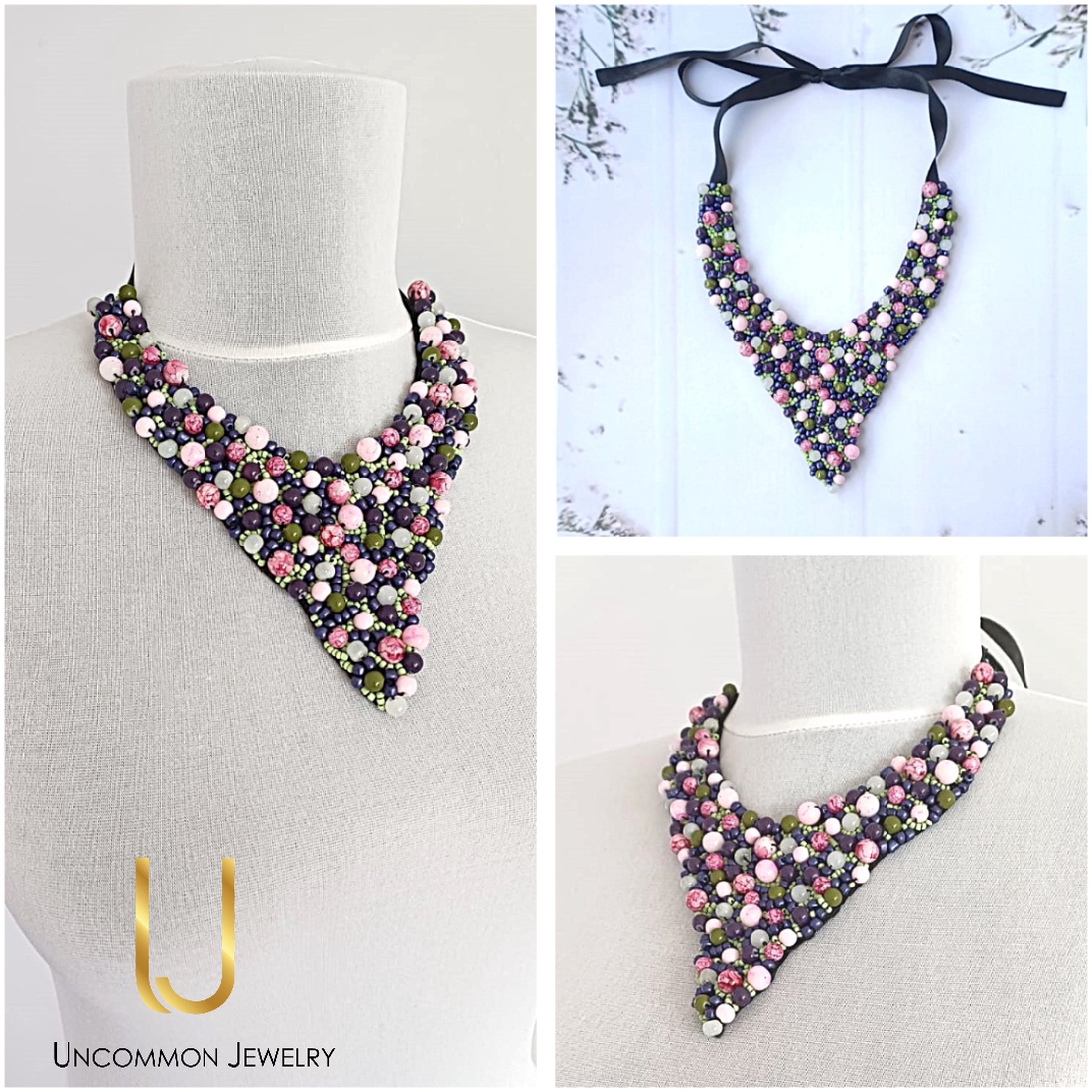 Colier statement - bijuterii - coliere - coliere din mărgele - Artynos.ro