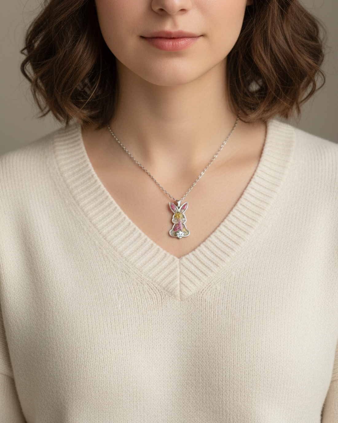 Colier cu pandantiv iepuras - bijuterii - coliere - coliere cu pandative - Artynos.ro