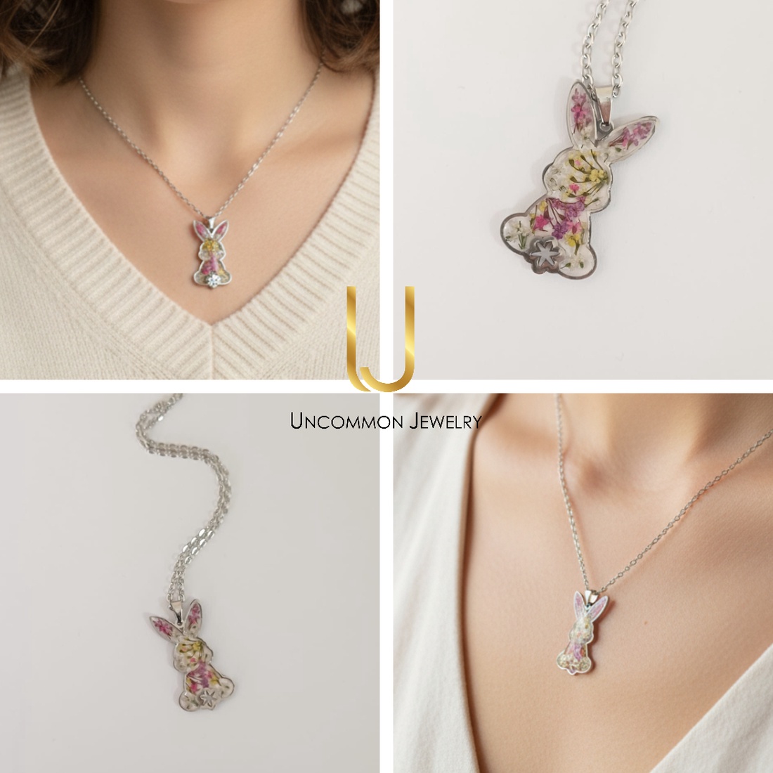 Colier cu pandantiv iepuras - bijuterii - coliere - coliere cu pandative - Artynos.ro