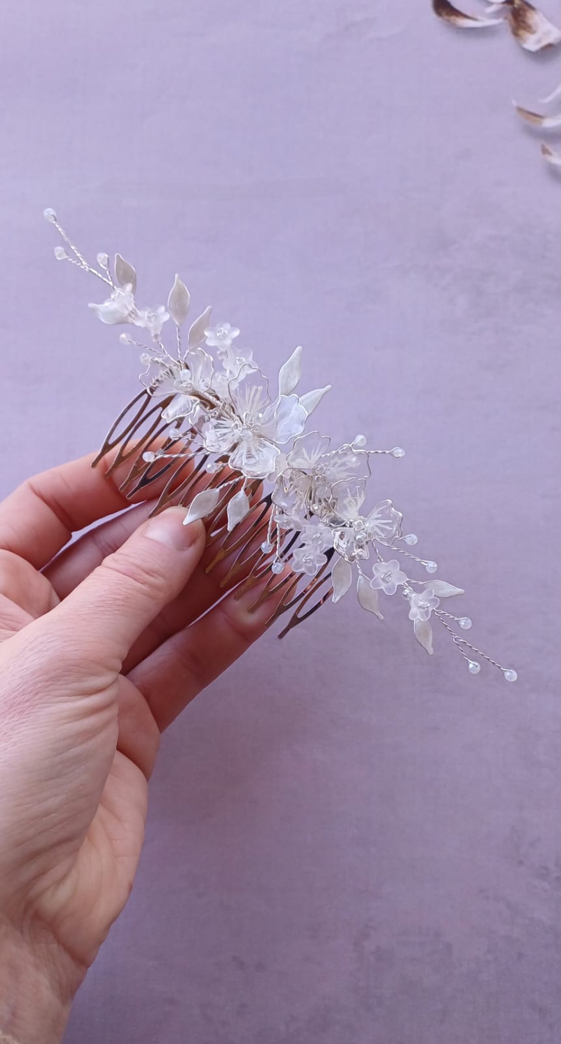 AURORA - Pieptan mireasa - accesorii nuntă - ornamente de păr de nuntă - accesorii păr nuntă - Artynos.ro