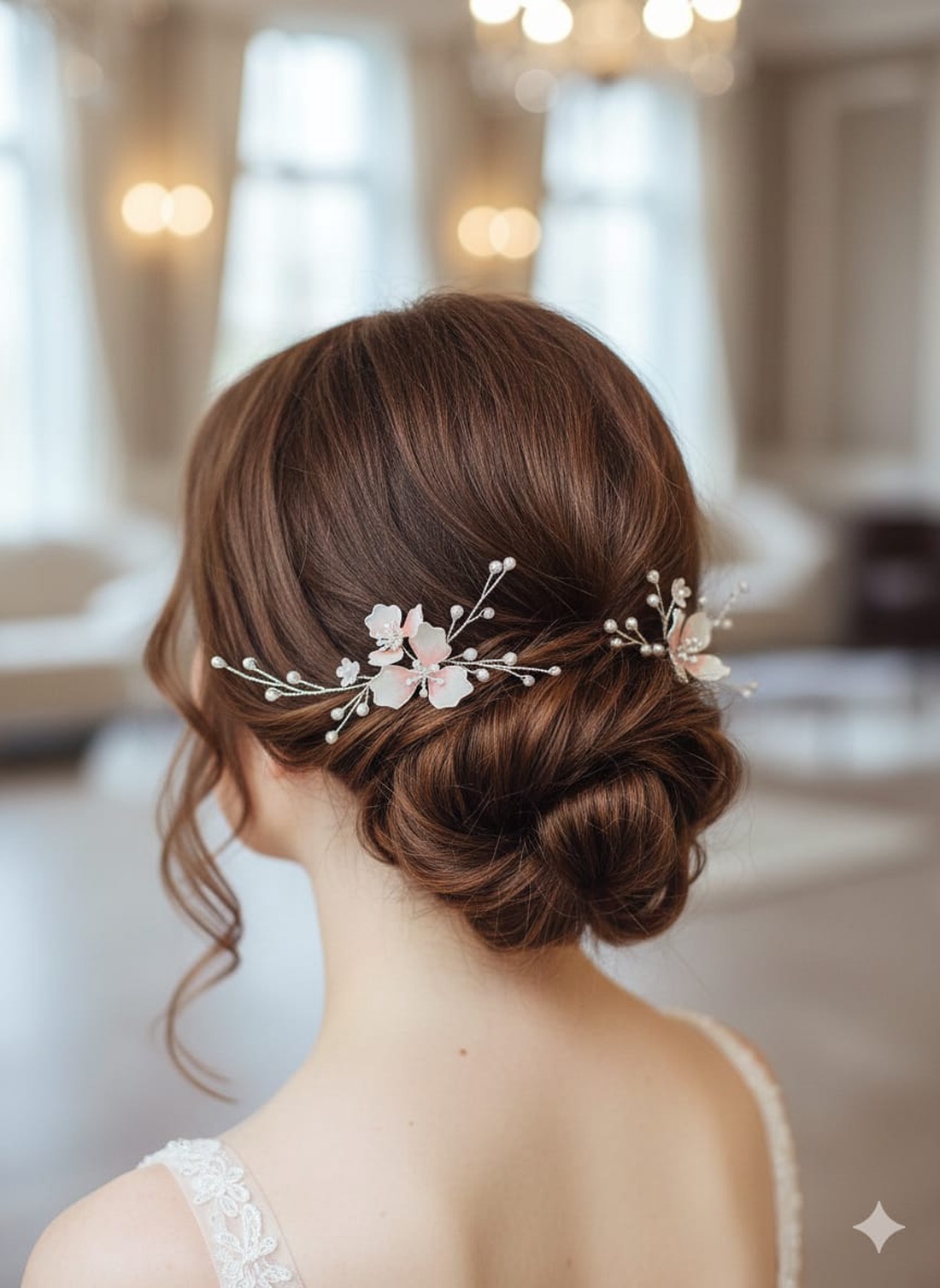 Pini mireasa Soft Blush - accesorii nuntă - ornamente de păr de nuntă - accesorii păr nuntă - Artynos.ro