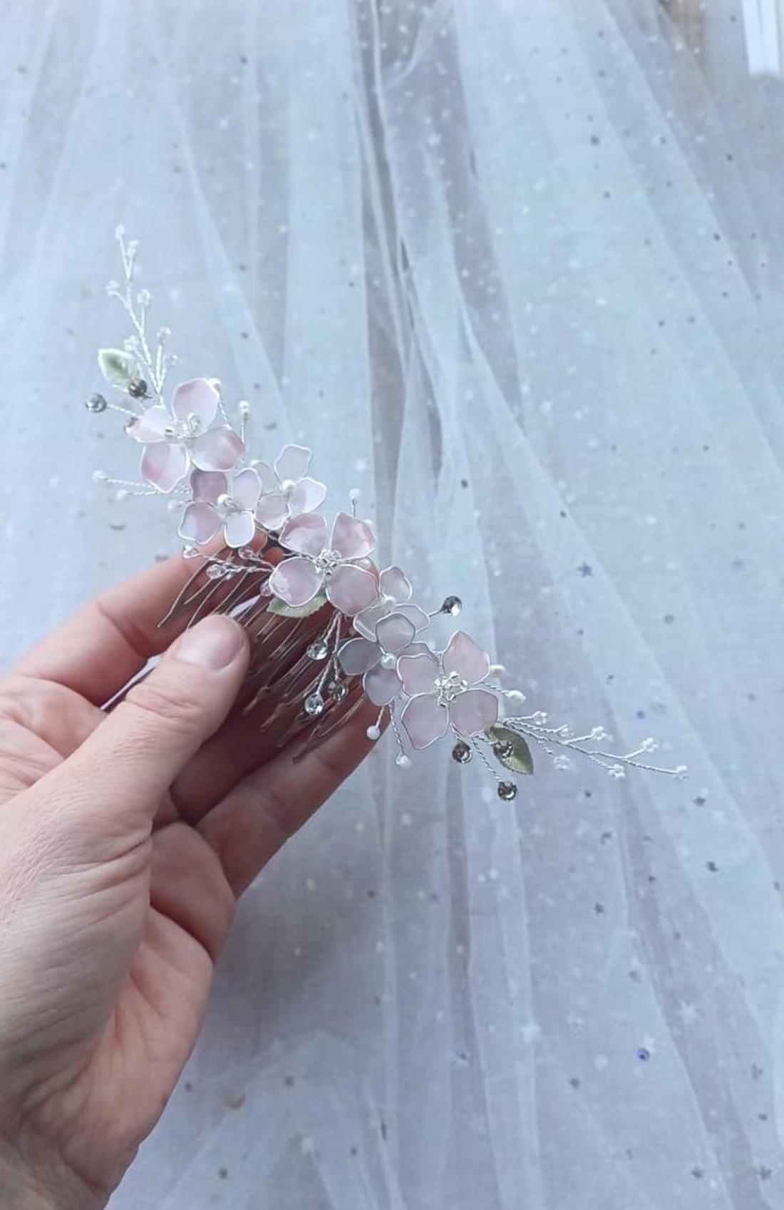 Blossom Mist - accesoriu par - accesorii nuntă - ornamente de păr de nuntă - accesorii păr nuntă - Artynos.ro