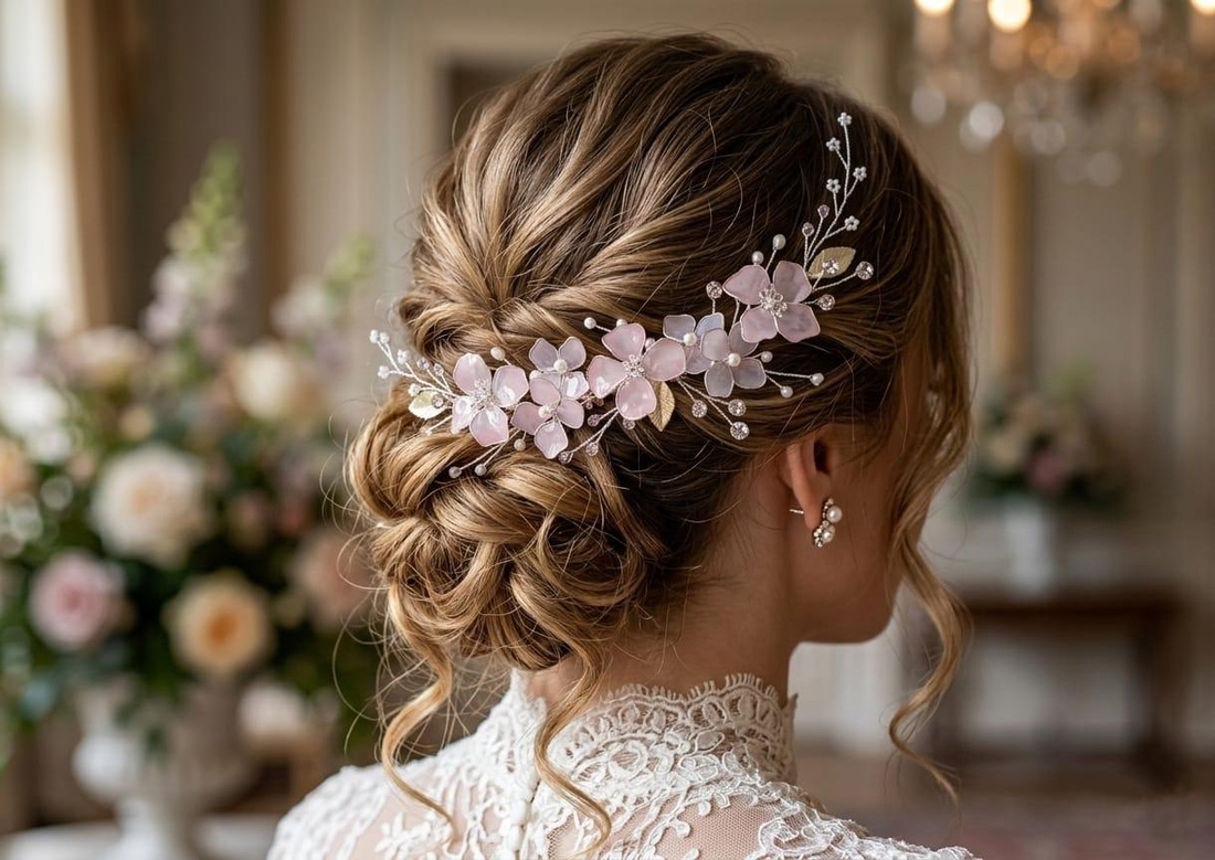 Blossom Mist - accesoriu par - accesorii nuntă - ornamente de păr de nuntă - accesorii păr nuntă - Artynos.ro