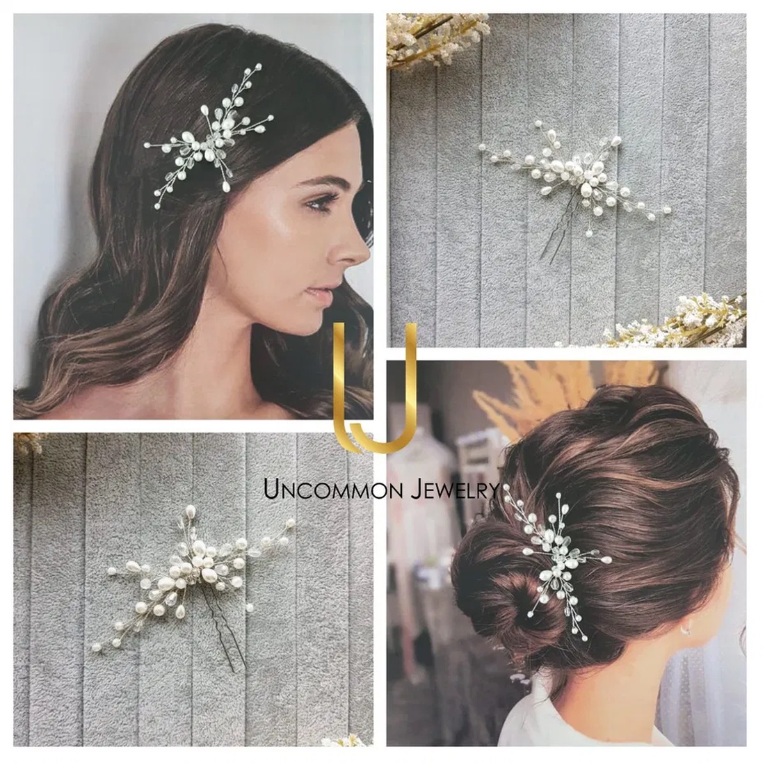 Pin coc mireasa - accesorii nuntă - ornamente de păr de nuntă - accesorii păr nuntă - Artynos.ro