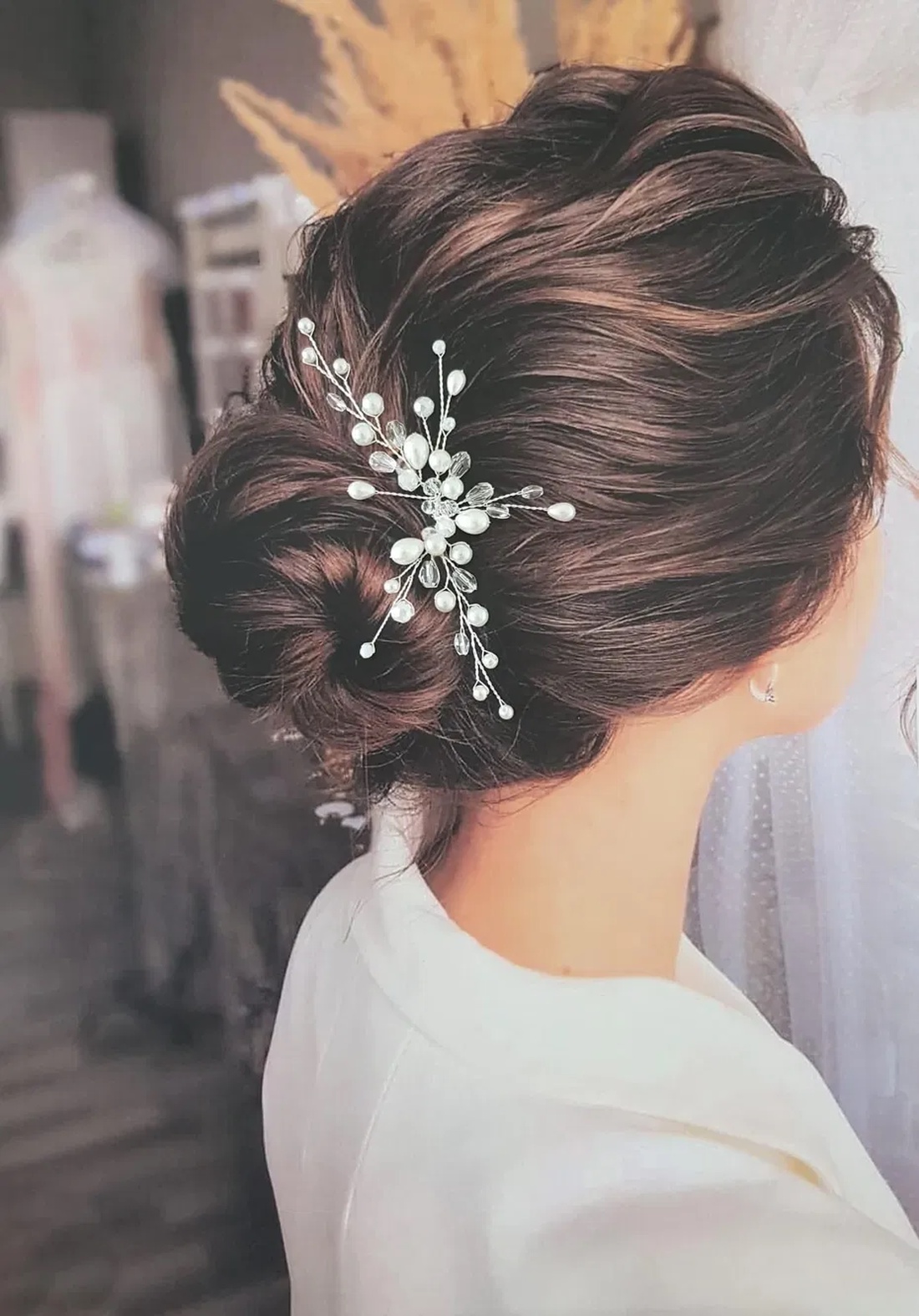 Pin coc mireasa - accesorii nuntă - ornamente de păr de nuntă - accesorii păr nuntă - Artynos.ro