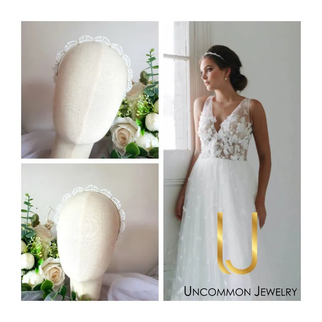 Tiara TANIA - accesorii nuntă - ornamente de păr de nuntă - accesorii păr nuntă - Artynos.ro