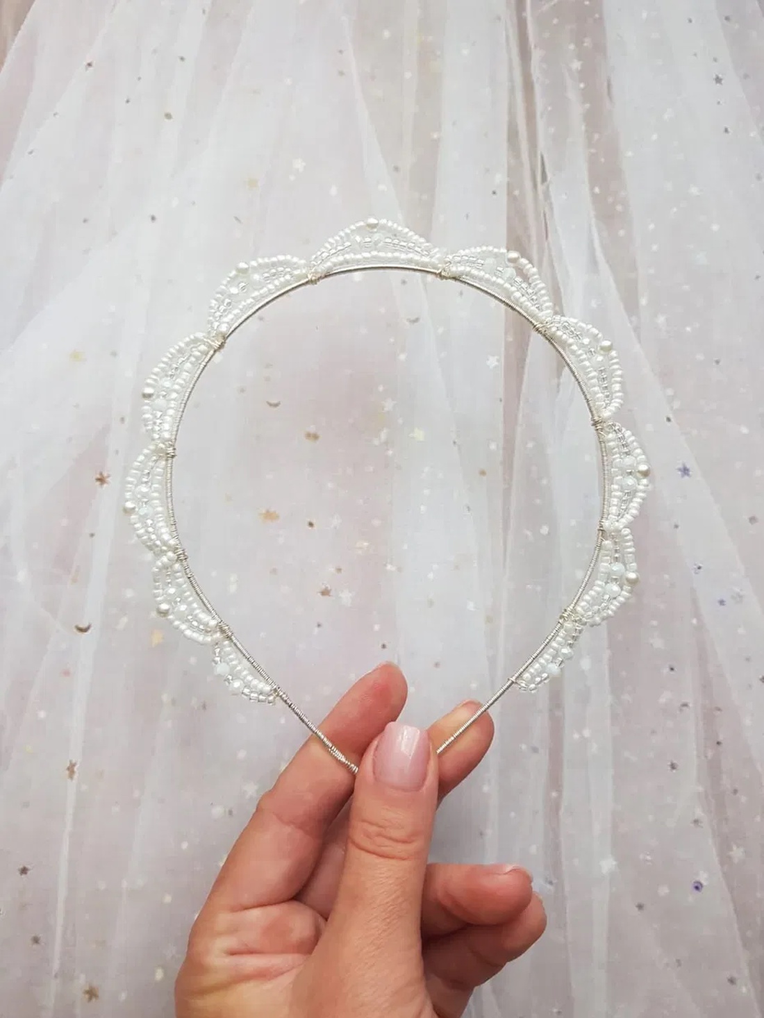 Tiara TANIA - accesorii nuntă - ornamente de păr de nuntă - accesorii păr nuntă - Artynos.ro