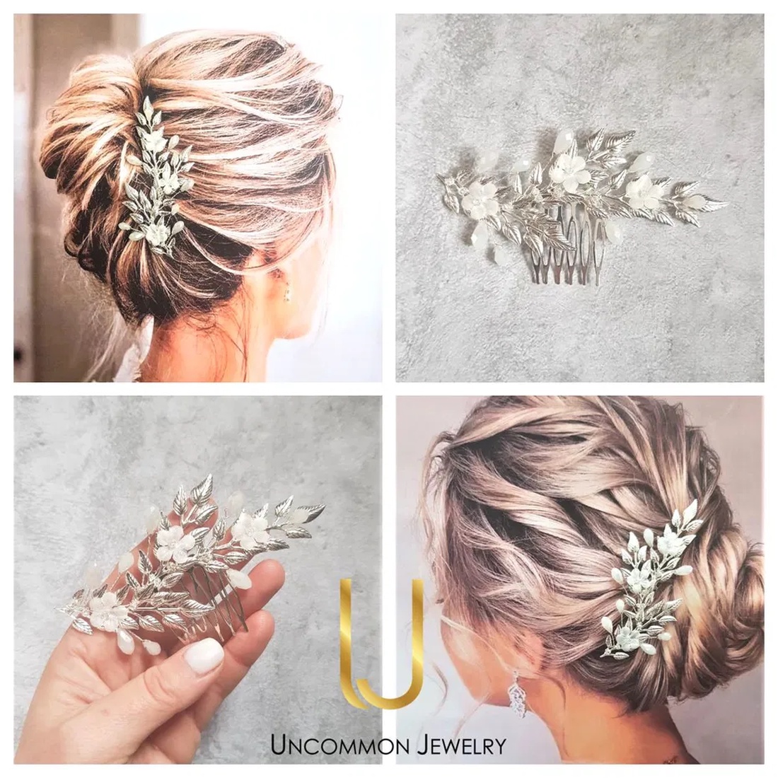 Pieptene mireasa INES - accesorii nuntă - ornamente de păr de nuntă - accesorii păr nuntă - Artynos.ro