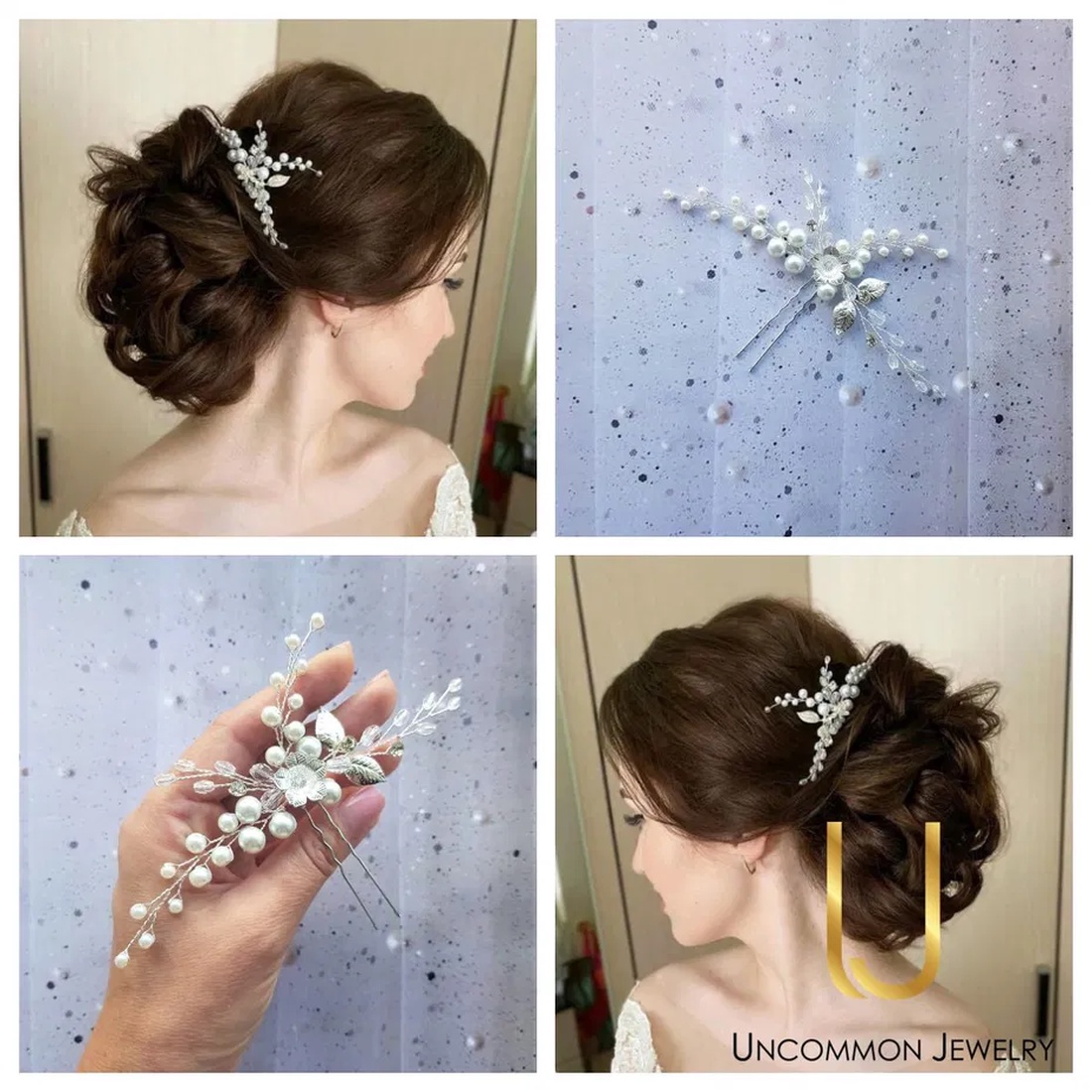 Accesoriu par mireasa/Pin mireasa - accesorii nuntă - ornamente de păr de nuntă - accesorii păr nuntă - Artynos.ro