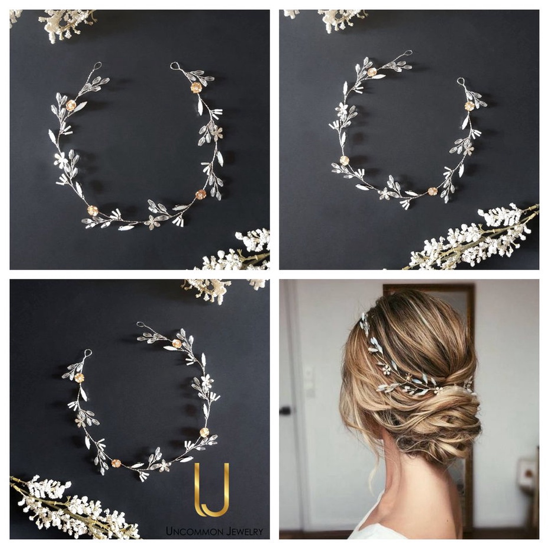 Coronita Cara - accesorii nuntă - ornamente de păr de nuntă - accesorii păr nuntă - Artynos.ro