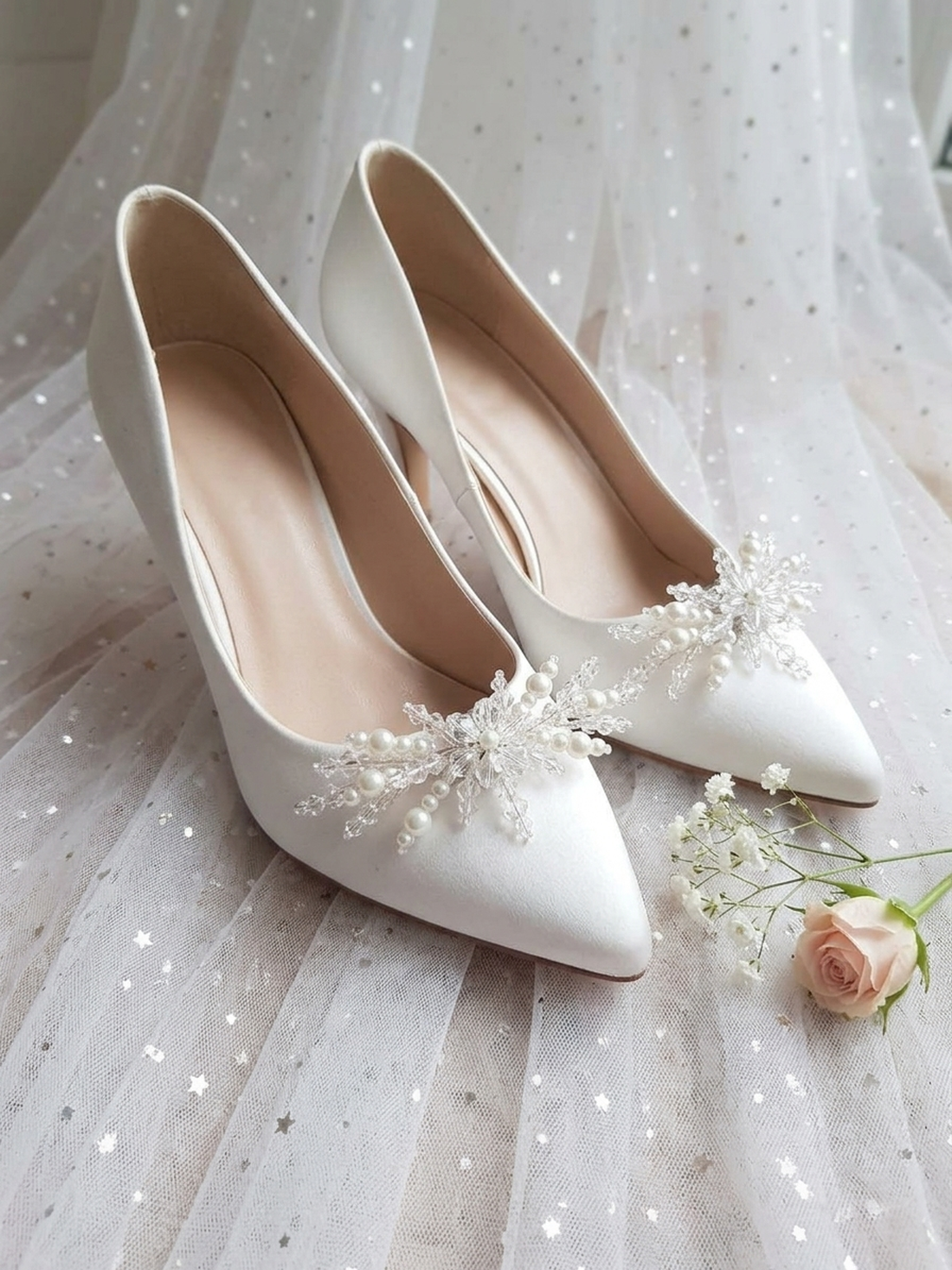 LUNA - Clipsuri pantofi mireasa - accesorii nuntă - pantofi de mireasă  - Artynos.ro