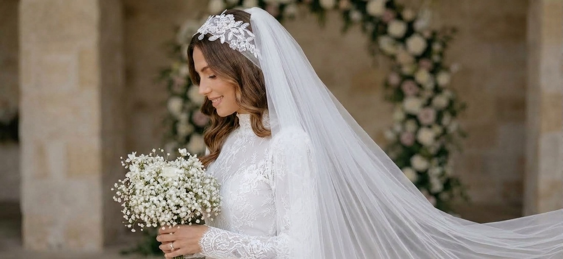 Esarfa pentru traditia dezgatitului miresei - accesorii nuntă - ornamente de păr de nuntă - accesorii păr nuntă - Artynos.ro