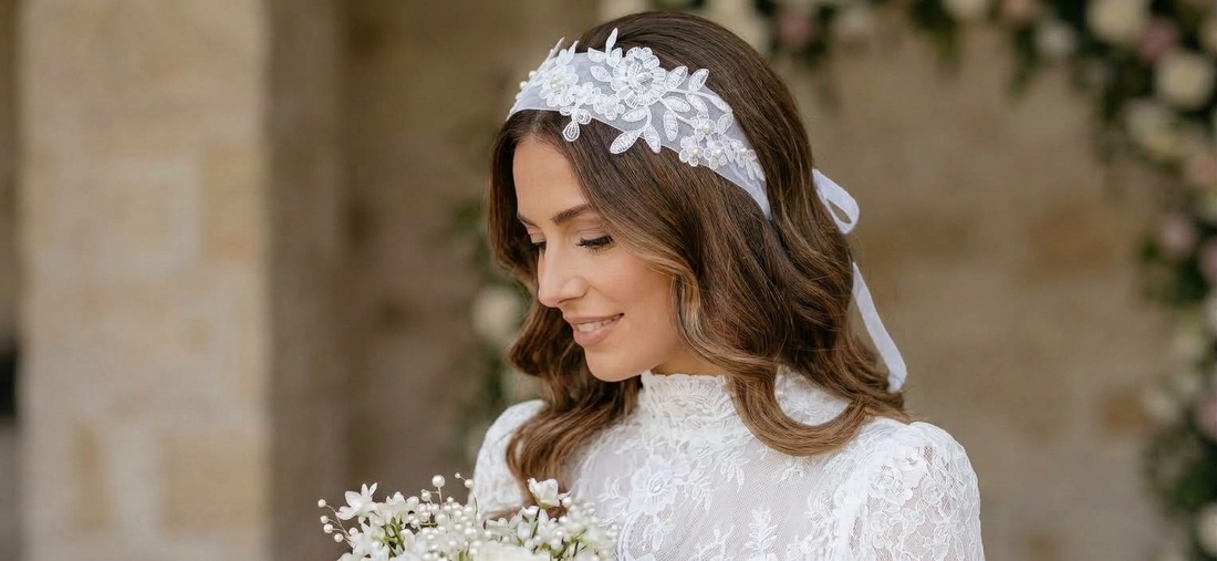 Esarfa pentru traditia dezgatitului miresei - accesorii nuntă - ornamente de păr de nuntă - accesorii păr nuntă - Artynos.ro