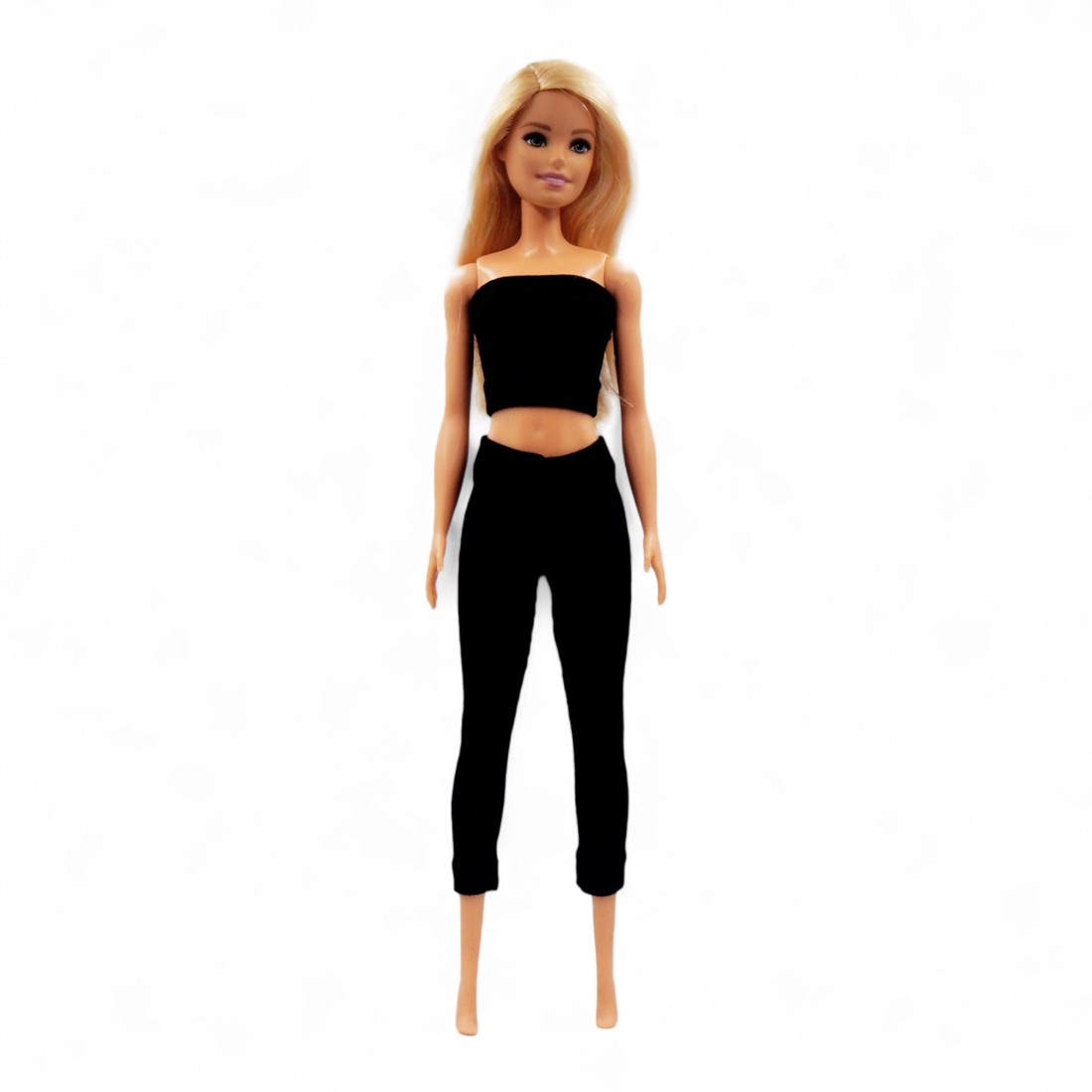 Pantaloni capri negri pentru păpușa Barbie, ciorapi, colanți  - ținută pentru păpuși de tip Barbie (a036fk) -  - Artynos.ro