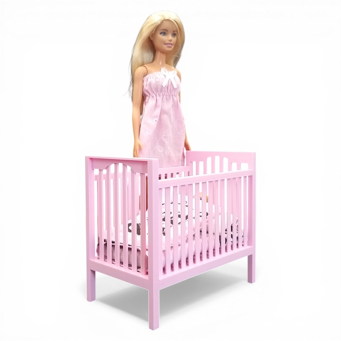 Pandamacis, set de lenjerie de pat din 3 piese pentru păpușile Barbie, accesoriu pentru căsuța de păpuși (k001pd) -  - Artynos.ro