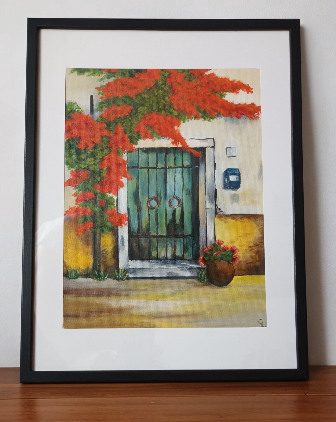 Detaliu casă mediteraneană - arte vizuale și accesorii  - picturi - pictură acrilică - Artynos.ro