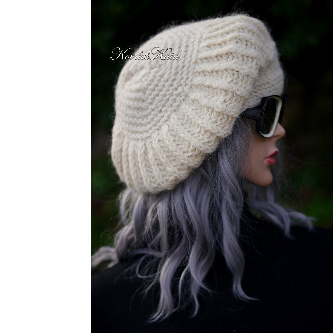 BORBÁLA/ fildeș - șapcă exclusivă tricotată manual din alpaca groasă - îmbrăcăminte și modă - eșarfe, pălării, fularuri - căciulă - Artynos.ro