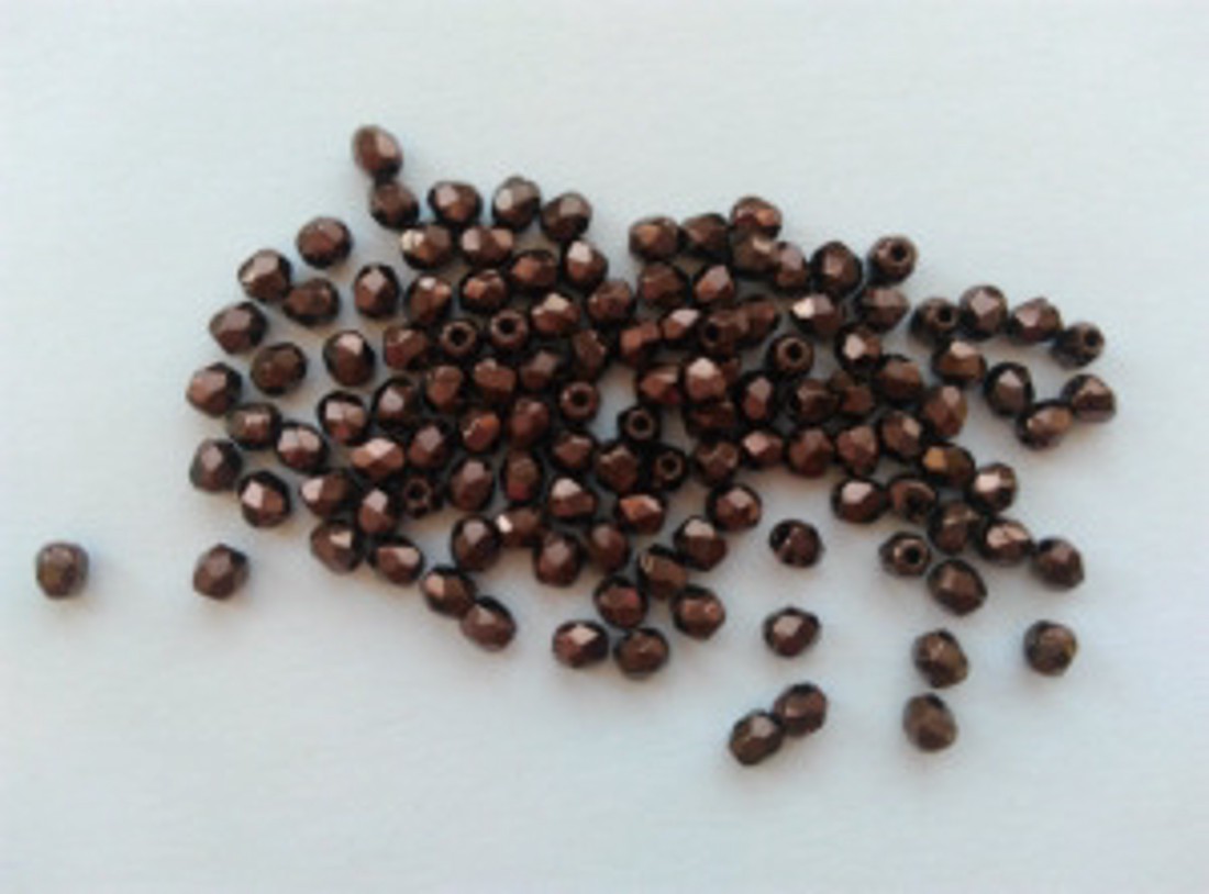 Mărgele cehe fațetate din sticlă - 3mm - 100 buc / pachet - maro închis - - Artynos.ro Mărgele cehe fațetate din sticlă - 3mm - 100 buc / pachet - maro închis - - Artynos.ro